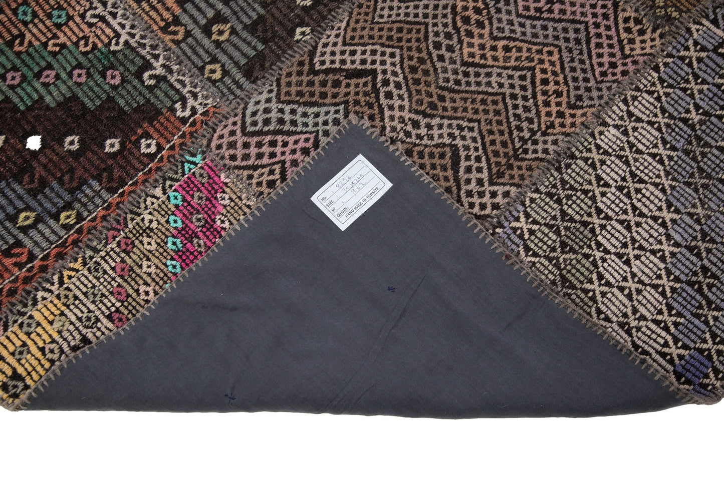 Vintage One of a kind Oversize Large Turkish Area Patchwork 9x12 Kilim Rug Rustic Primitive decor Rug for Entryway 8252