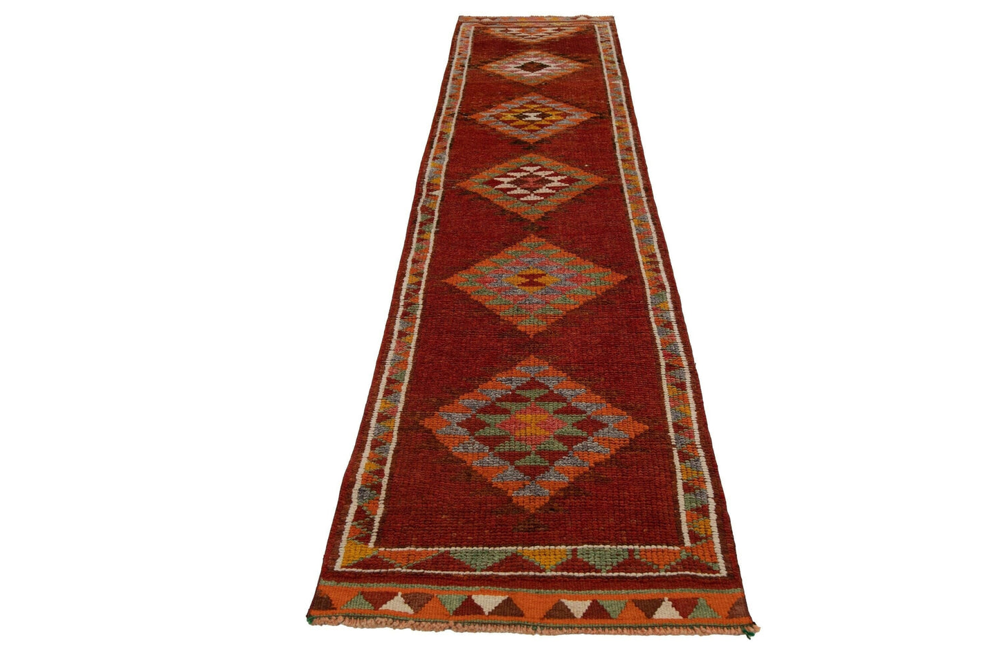 3x13 Rug Runner, Turkish Rug Runner, Oushak Runner, Vintage Runner, Terracotta rug, Unique rug, Turkey rug, Floor runner, Hallway rug,7786