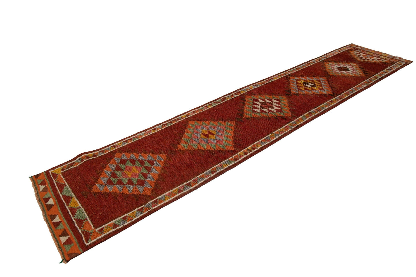 3x13 Rug Runner, Turkish Rug Runner, Oushak Runner, Vintage Runner, Terracotta rug, Unique rug, Turkey rug, Floor runner, Hallway rug,7786