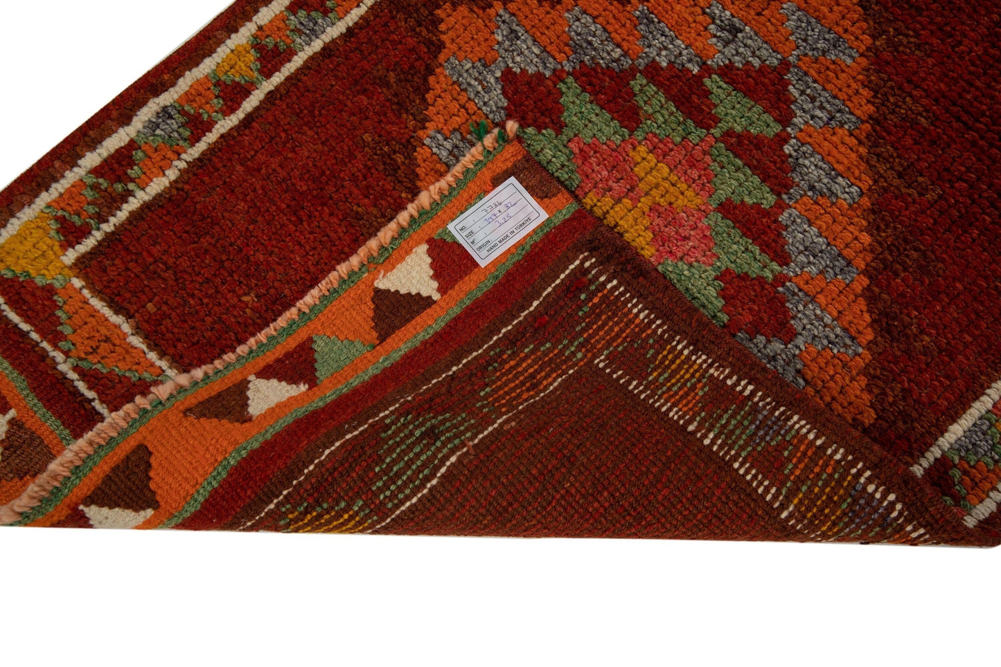 3x13 Rug Runner, Turkish Rug Runner, Oushak Runner, Vintage Runner, Terracotta rug, Unique rug, Turkey rug, Floor runner, Hallway rug,7786