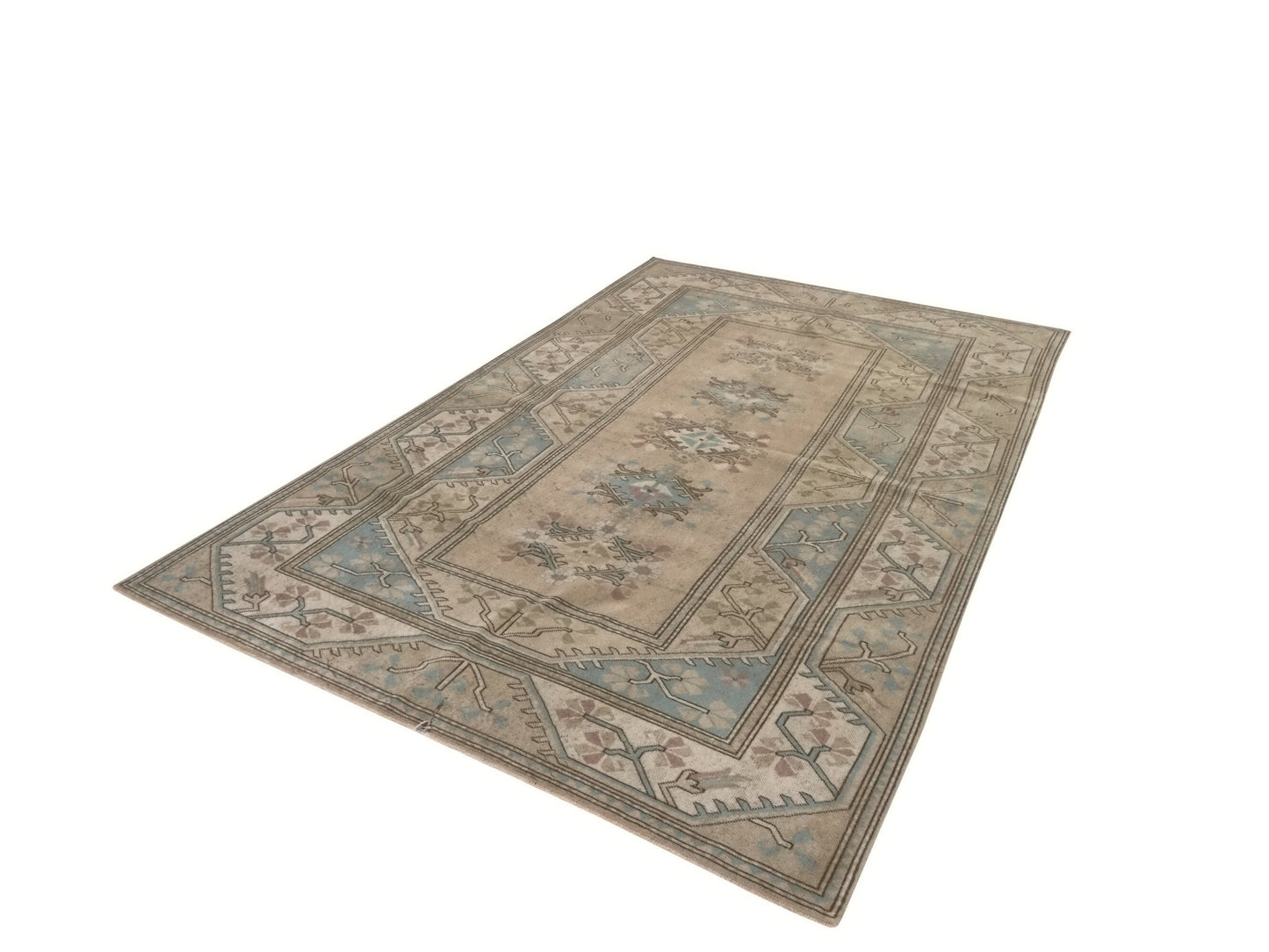 Neutral Oushak Rug, Turkish Rug Area, Vintage Rug Beige, 7x10 Rug, Handmade Anatolia Rug, Carpet rug, Muted Beige Faded Turkish Rug, 8867