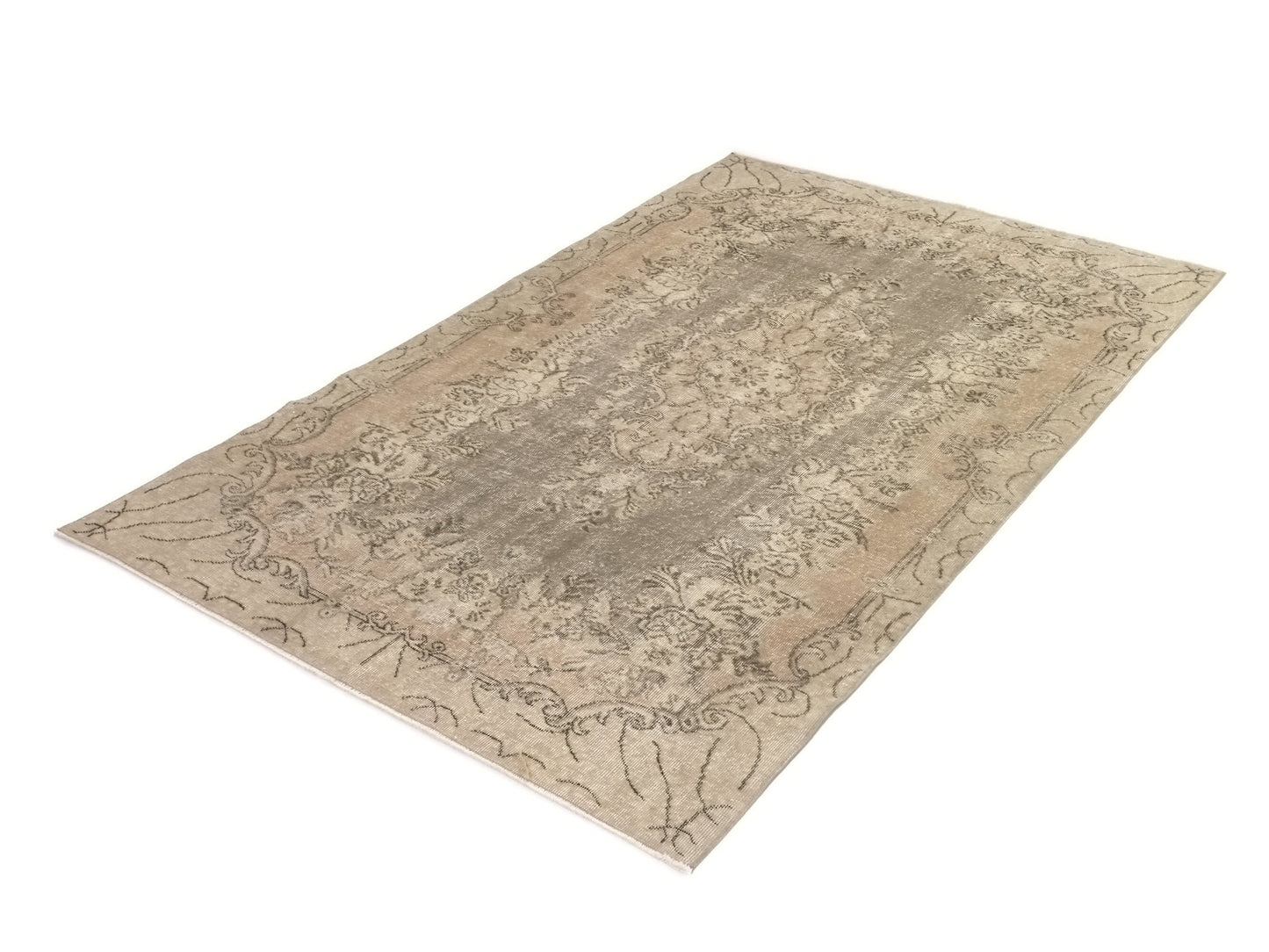 One of a kind Turkish rug, 5x8 Neutral Oushak Rug, Vintage rug Wool, Hand knotted Area Carpet Rug, Unique rug, Turkey rug, 9571