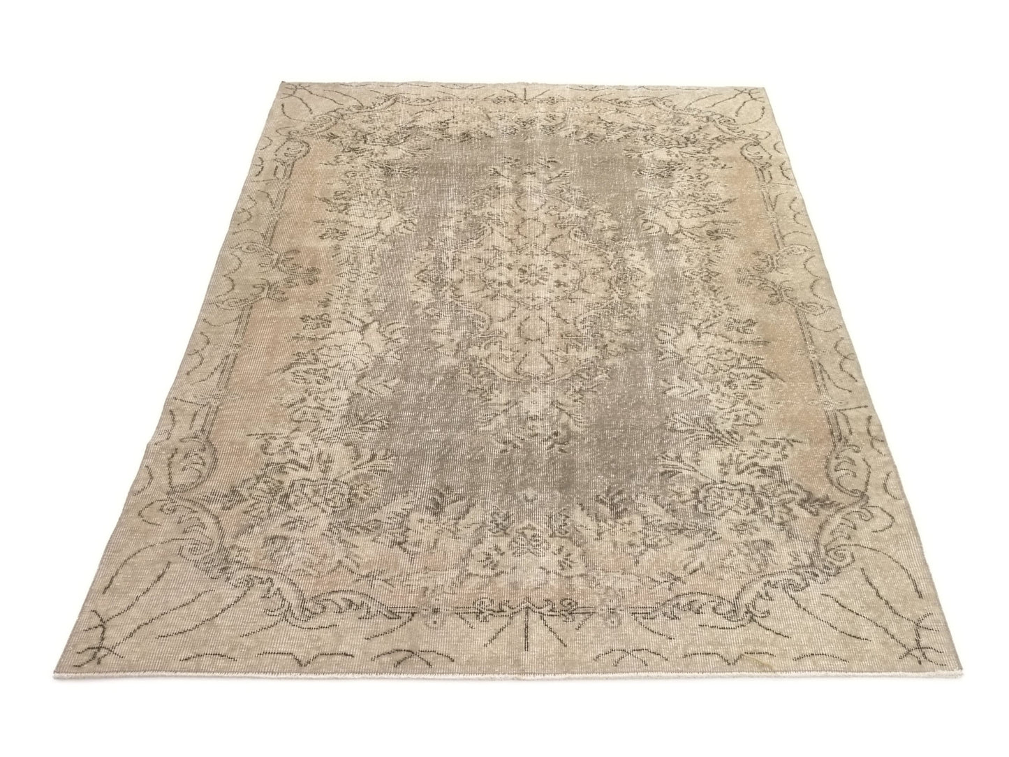 One of a kind Turkish rug, 5x8 Neutral Oushak Rug, Vintage rug Wool, Hand knotted Area Carpet Rug, Unique rug, Turkey rug, 9571