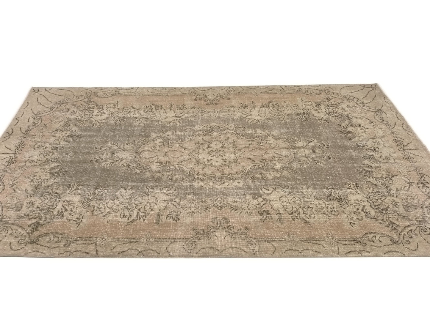 One of a kind Turkish rug, 5x8 Neutral Oushak Rug, Vintage rug Wool, Hand knotted Area Carpet Rug, Unique rug, Turkey rug, 9571