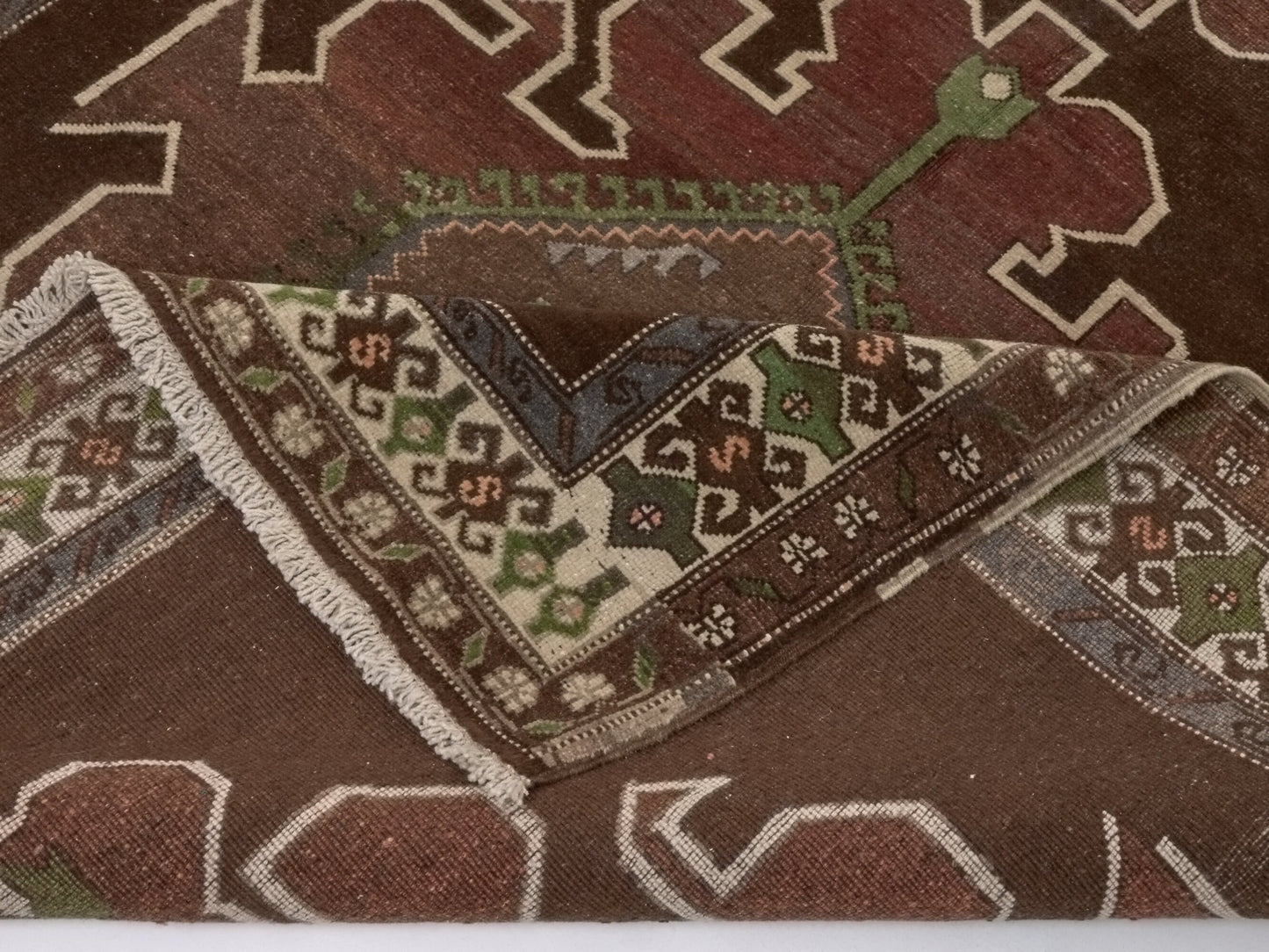 Anatolia Brown Area Vintage Kars Rug, 6x10 Turkish Vintage Oushak RUg, Carpet Rug, Primitive Handmade Wool Rug, Living room rug, 9555