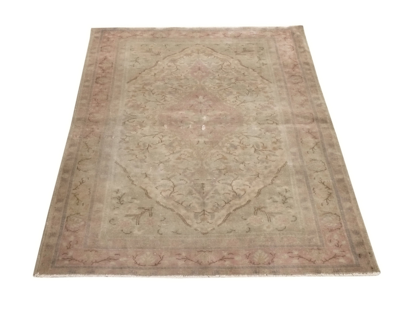 Muted Anatolia Oushak Rug, Small Vintage Carpet Rug, Handmade Wool Turkish rug 3x4, Bedroom rug, Turkish Carpet, Pastel Turkish Rug, 9044