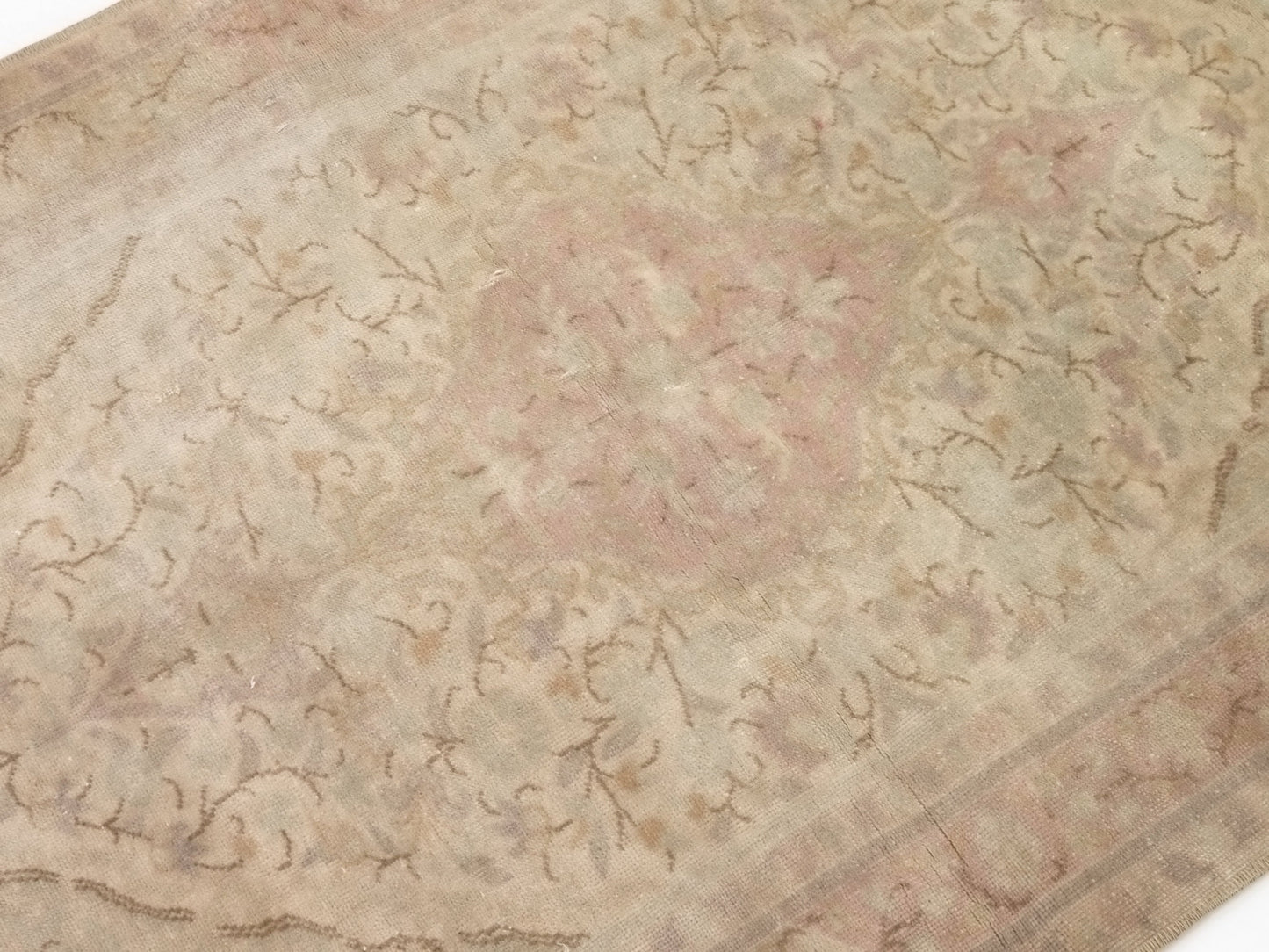 Muted Anatolia Oushak Rug, Small Vintage Carpet Rug, Handmade Wool Turkish rug 3x4, Bedroom rug, Turkish Carpet, Pastel Turkish Rug, 9044