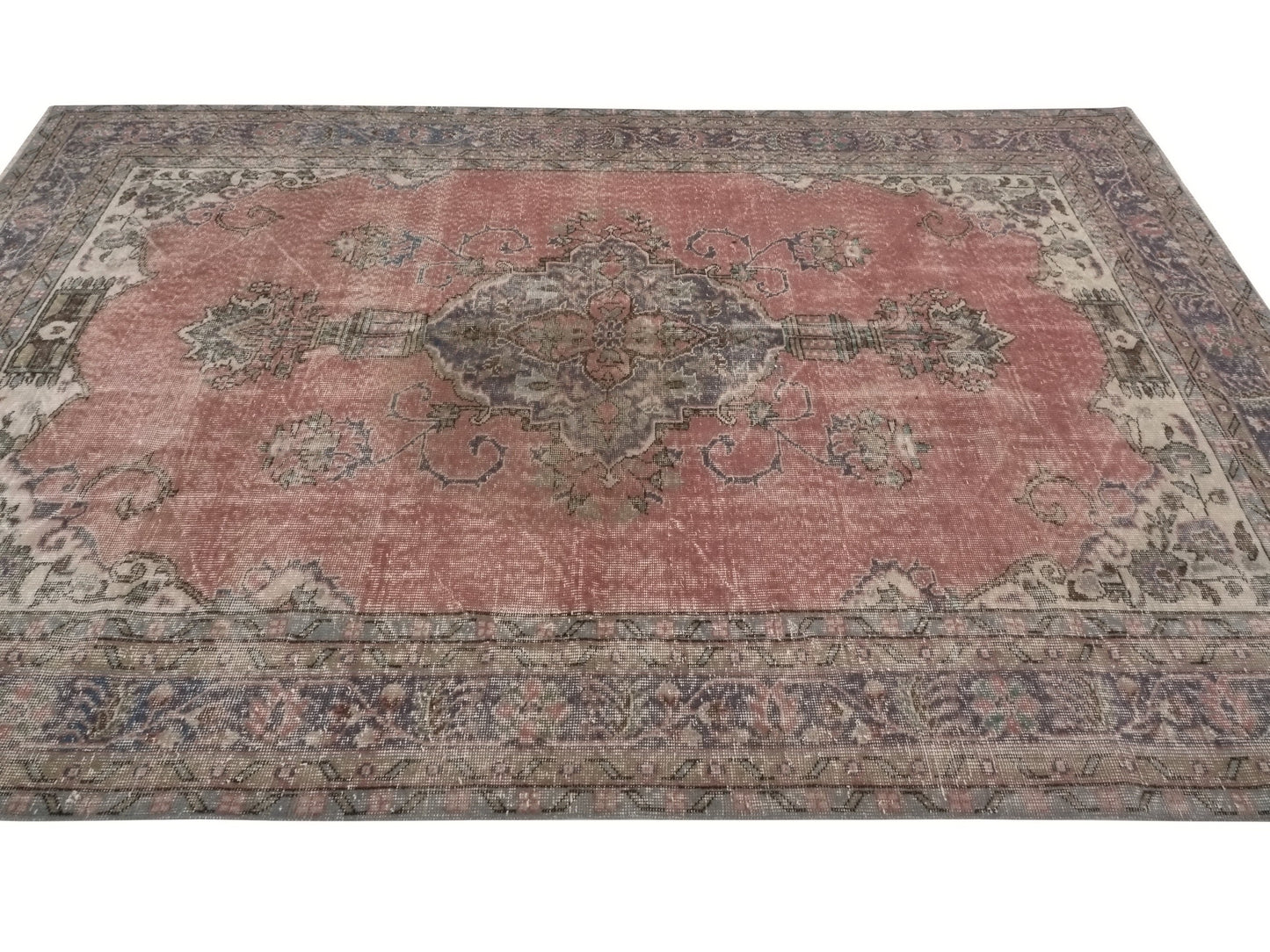 Bohemian Oushak Rug, Vintage Turkish Oushak Rug, 7x11 Area rug, Carpet rug, Anatolia rug, Unique Rug, Eclectic Decor, Living room rug, 9015