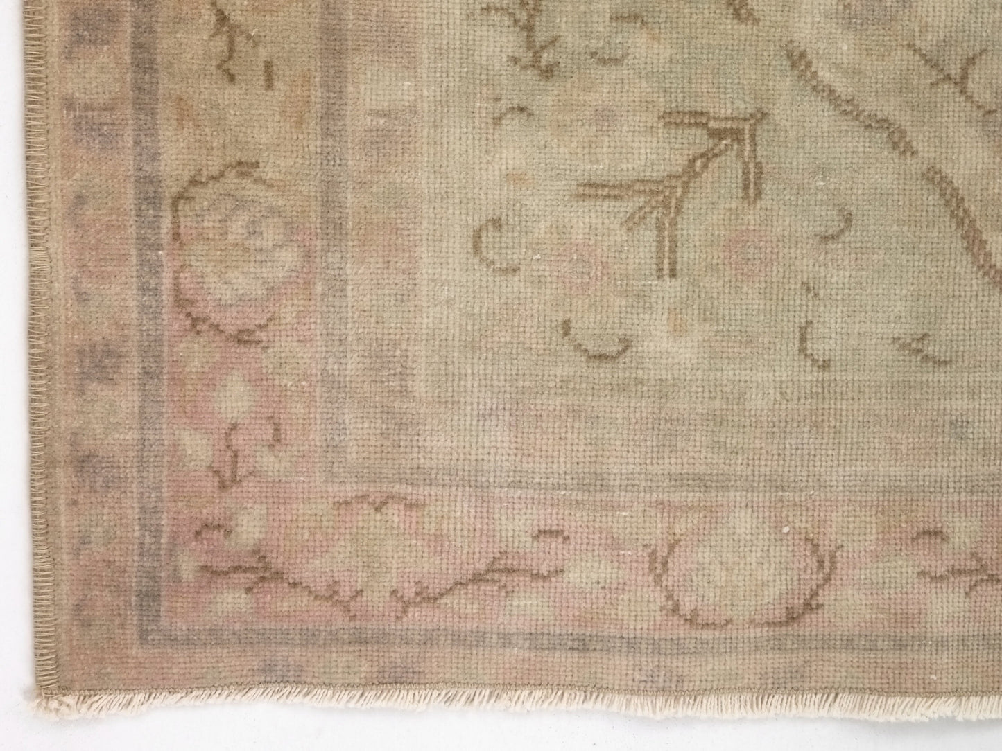 Muted Anatolia Oushak Rug, Small Vintage Carpet Rug, Handmade Wool Turkish rug 3x4, Bedroom rug, Turkish Carpet, Pastel Turkish Rug, 9044