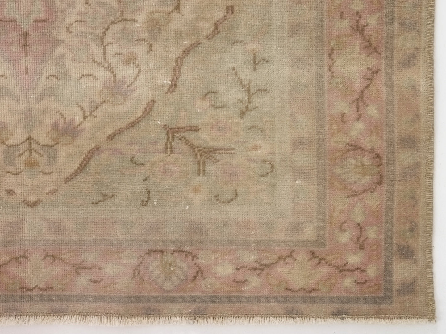 Muted Anatolia Oushak Rug, Small Vintage Carpet Rug, Handmade Wool Turkish rug 3x4, Bedroom rug, Turkish Carpet, Pastel Turkish Rug, 9044