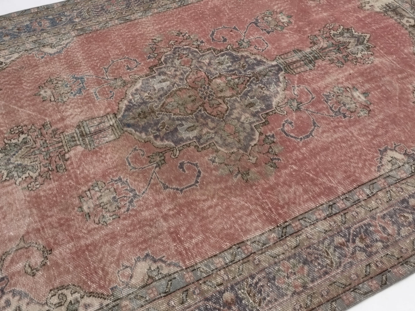 Bohemian Oushak Rug, Vintage Turkish Oushak Rug, 7x11 Area rug, Carpet rug, Anatolia rug, Unique Rug, Eclectic Decor, Living room rug, 9015