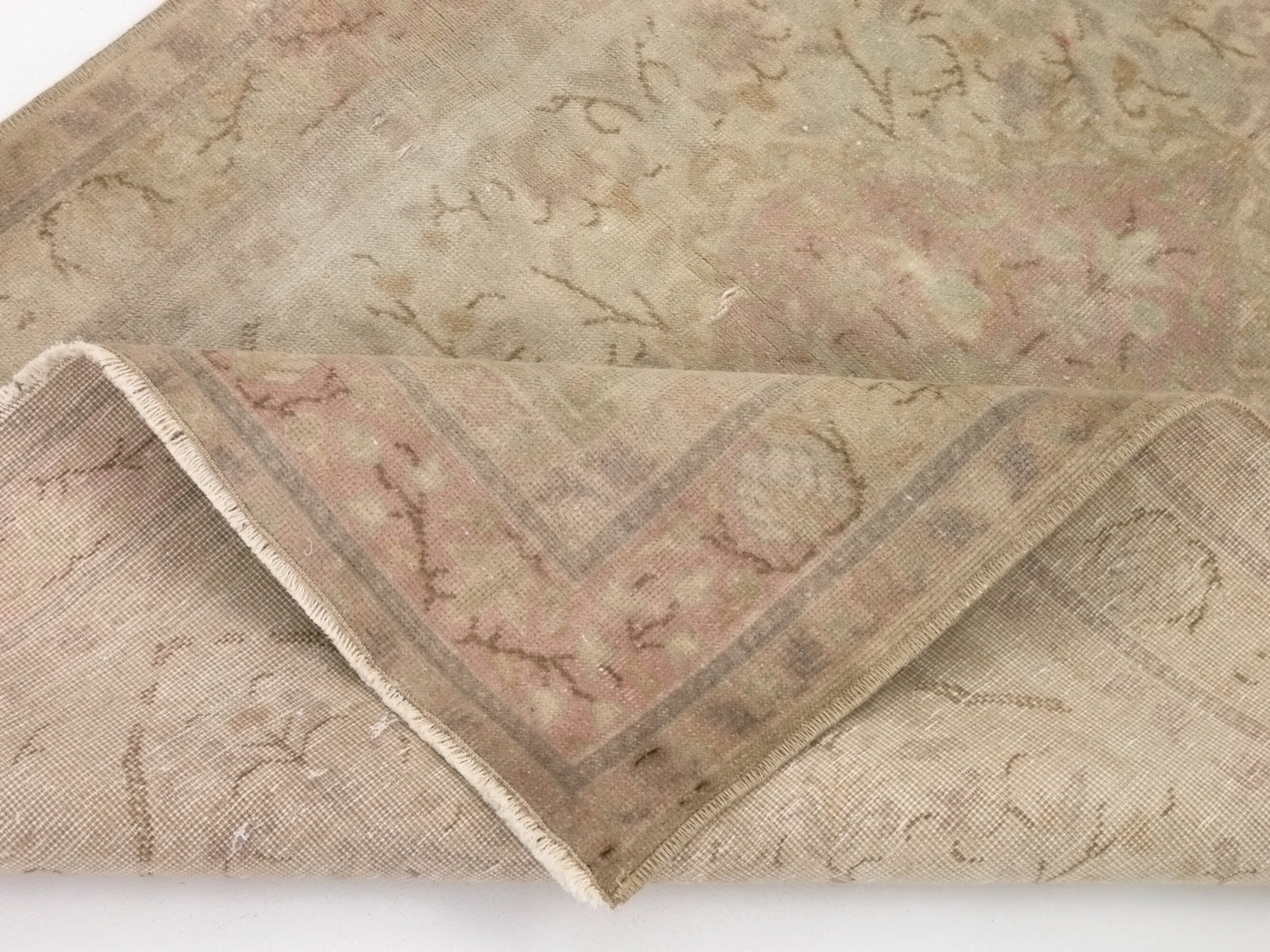 Muted Anatolia Oushak Rug, Small Vintage Carpet Rug, Handmade Wool Turkish rug 3x4, Bedroom rug, Turkish Carpet, Pastel Turkish Rug, 9044