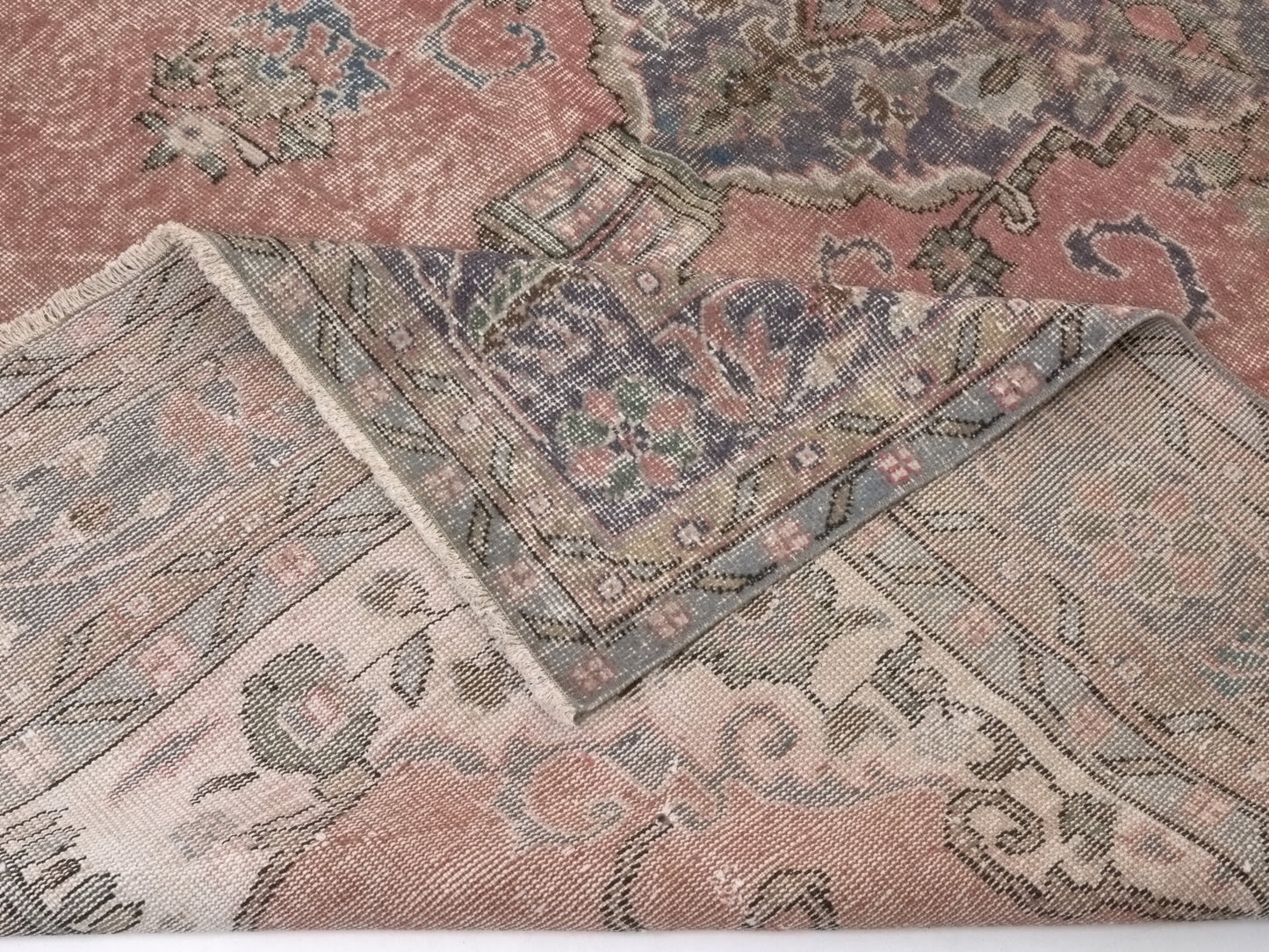 Bohemian Oushak Rug, Vintage Turkish Oushak Rug, 7x11 Area rug, Carpet rug, Anatolia rug, Unique Rug, Eclectic Decor, Living room rug, 9015