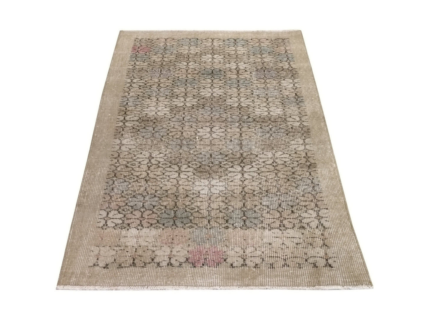 Faded Small Oushak Rug, Turkish Oushak Vintage Rug, Carpet Rug, Wool rug, Muted Rug, Small Vintage Rug, Neutral Rug, 3x6 Rug, 8936