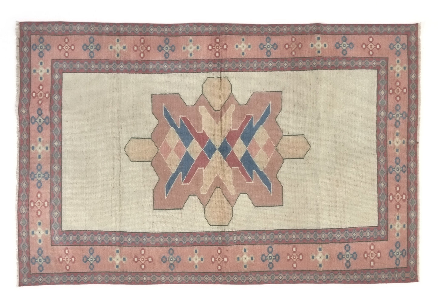 Boho decor Oushak Rug, Vintage Rug, Turkish rug, 4x6 Rug, Anatolia rug, Turkey rug, Wool rug, Eclectic decor, Bedroom rug, Faded rug, 8929