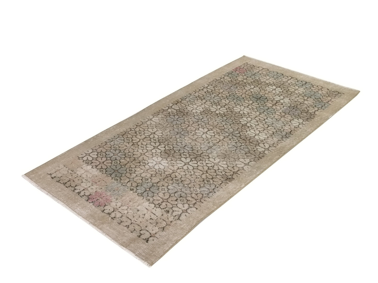 Faded Small Oushak Rug, Turkish Oushak Vintage Rug, Carpet Rug, Wool rug, Muted Rug, Small Vintage Rug, Neutral Rug, 3x6 Rug, 8936
