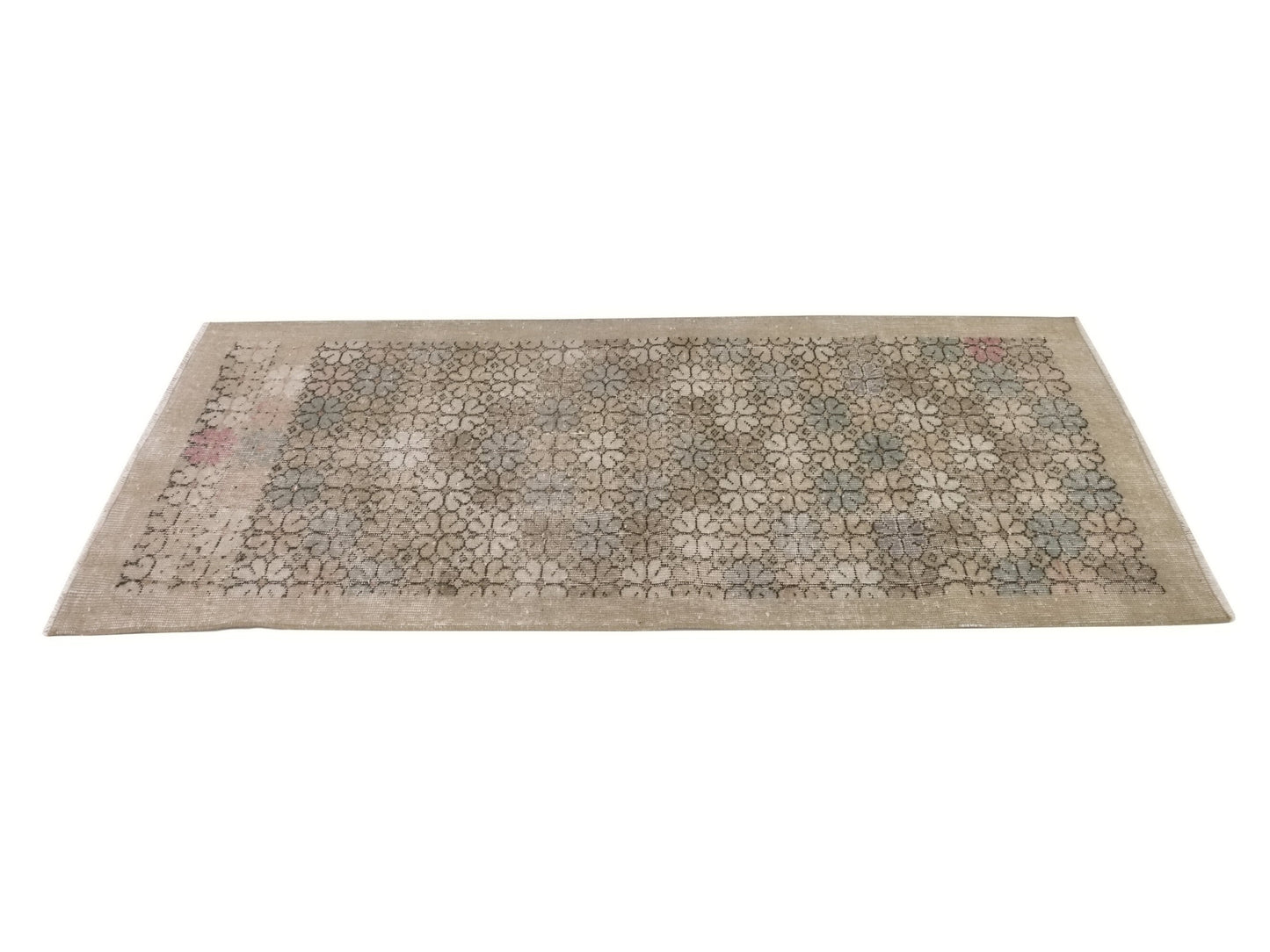 Faded Small Oushak Rug, Turkish Oushak Vintage Rug, Carpet Rug, Wool rug, Muted Rug, Small Vintage Rug, Neutral Rug, 3x6 Rug, 8936