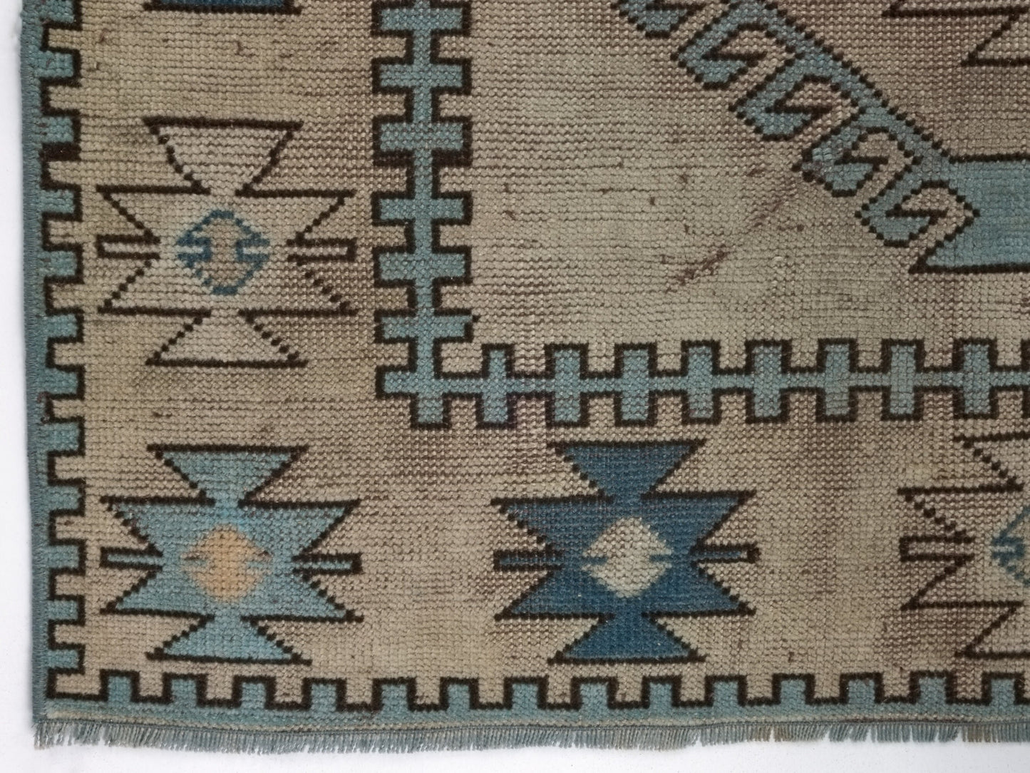Turkish Oushak Rug, Vintage Turkish Rug, Small Area Rug, Handmade Carpet rug, Bedroom rug, Geometric Wool Rug Made in Turkey, 8928