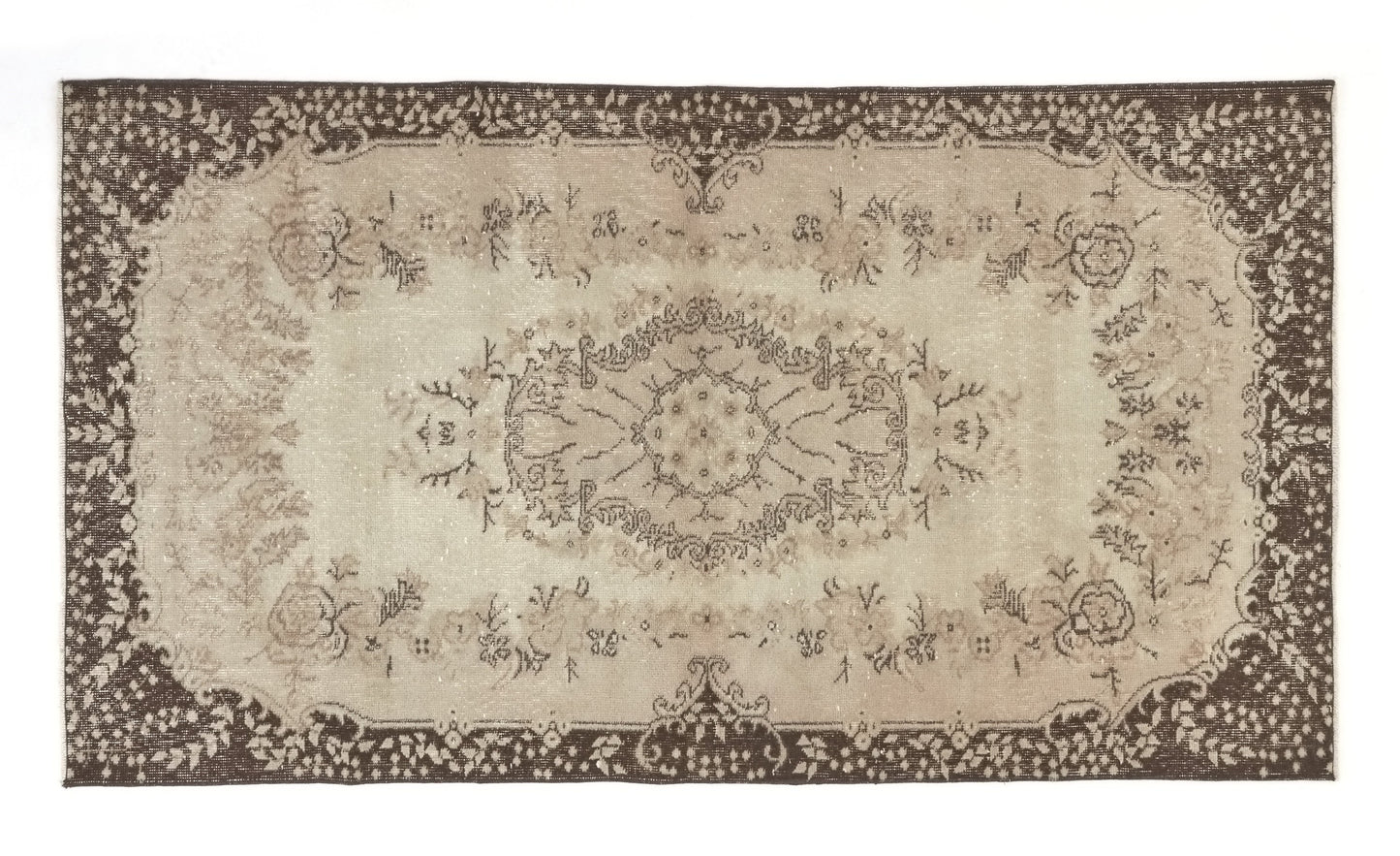 Turkish Vintage Carpet Rug, Handmade Oushak Rug, Beige Brown Area 4x7 Rug, Bedroom rug, Ethnic Rug, Unique Anatolia rug, Turkey rug,8806