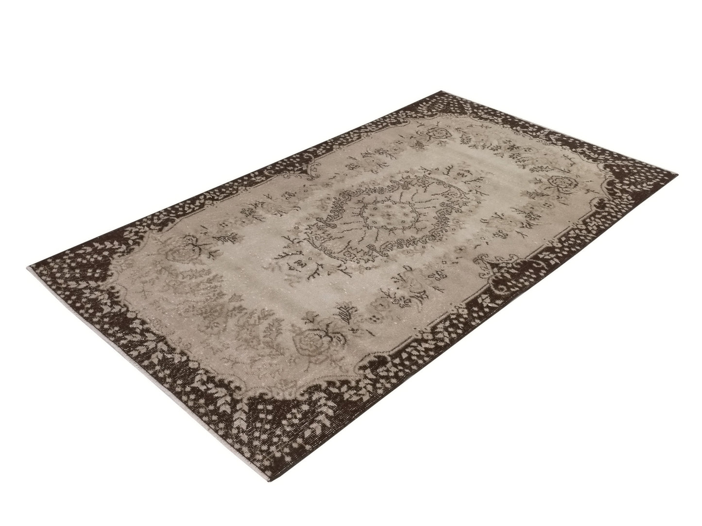 Turkish Vintage Carpet Rug, Handmade Oushak Rug, Beige Brown Area 4x7 Rug, Bedroom rug, Ethnic Rug, Unique Anatolia rug, Turkey rug,8806