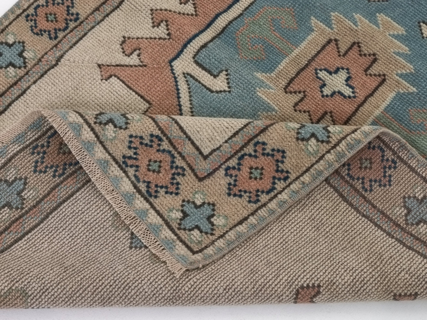 Muted Turkish Oushak Rug, Small Vintage Rug 3x5, Handmade Rug, One of a kind rug, Coastal decor, Turkish Rug, Bedroom rug, Anatolia rug,8804