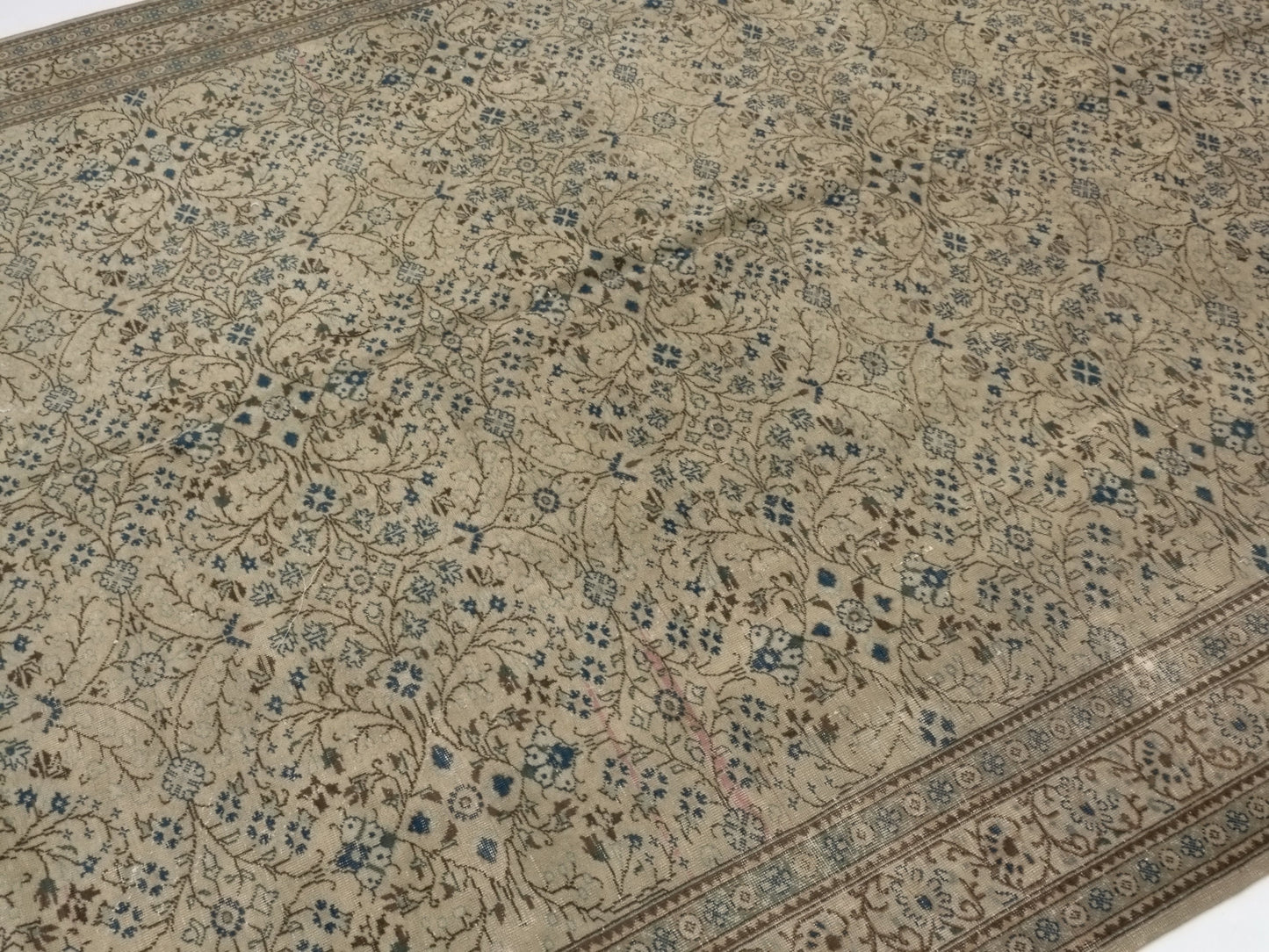 Neutral Large Vintage Rug 7x11, Handmade Oushak Turkish Rug, Oversize Rug, Turkey Rug, Large Area Rug 7x11,Farmhouse decor, Living room,8759