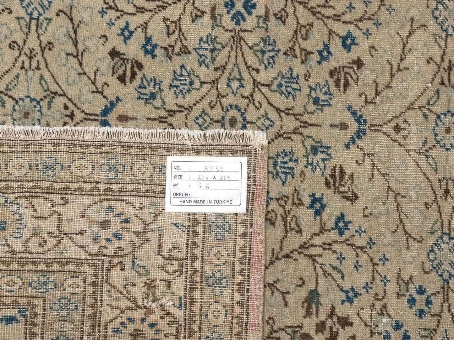 Neutral Large Vintage Rug 7x11, Handmade Oushak Turkish Rug, Oversize Rug, Turkey Rug, Large Area Rug 7x11,Farmhouse decor, Living room,8759