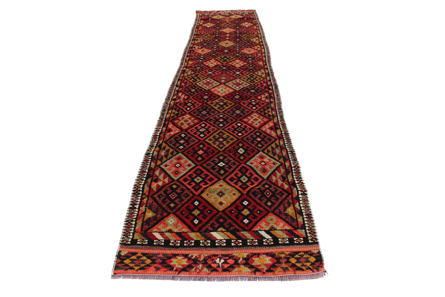 Extra Long Carpet Runner Rug, 3x13 Rug Runner,Turkish Vintage Oushak Runner,Bohemian,Entryway Rug, Made in Anatolia,Runner,6215