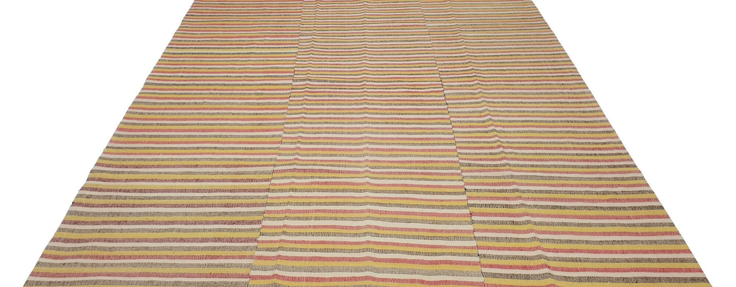 Boho Striped Kilim rug, Area Bohemian rug, Vintage kilim, Eclectic rug, 6x8 Kilim rug, Bedroom rug, Nursery Rug, Kid room rug, 103