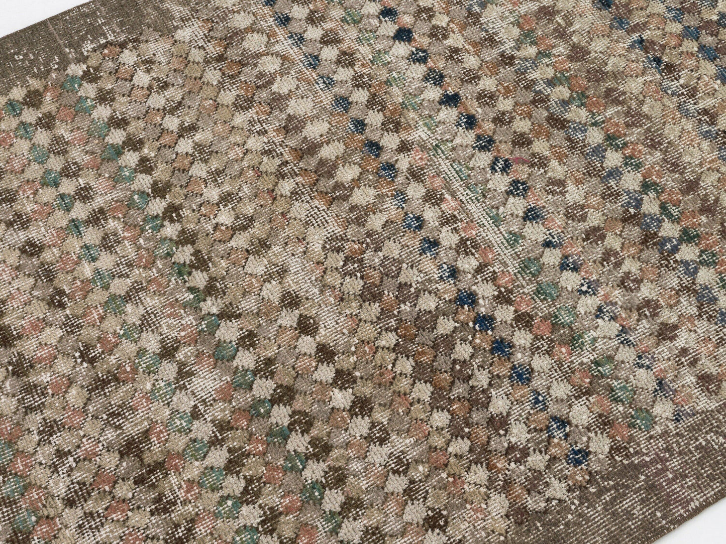 Scandinavian Turkish Rug, Oushak Rug, Vintage Rug, Carpet rug, Checked rug, Antique Rug, Bedroom rug, Art deco rug, Area rug 3x6, Rug,8903