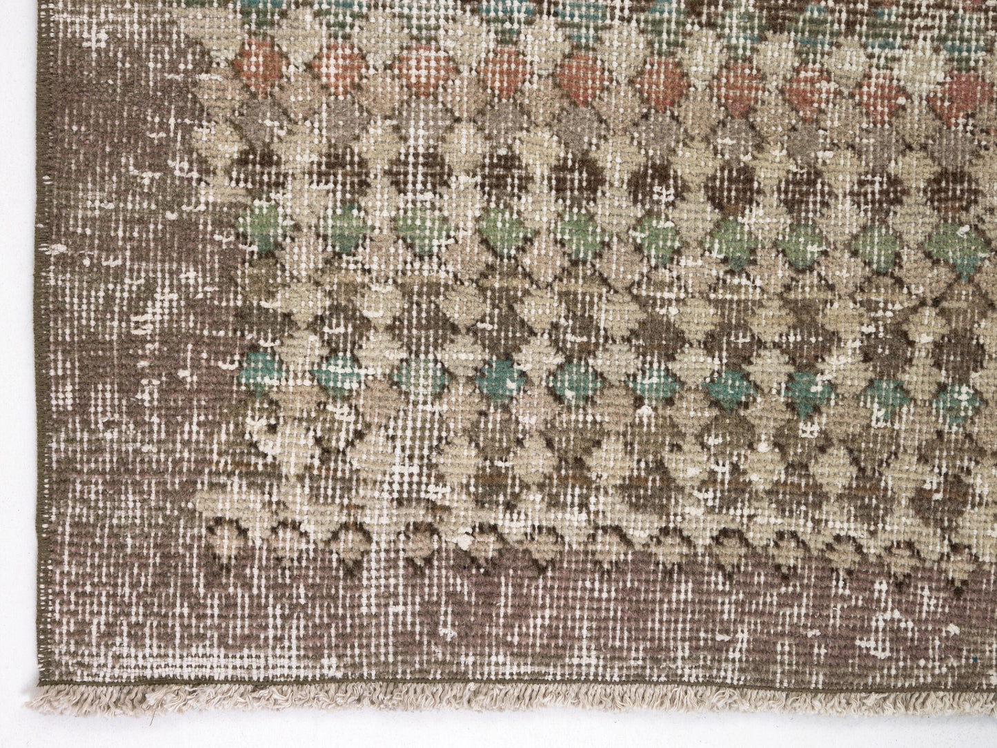 Scandinavian Turkish Rug, Oushak Rug, Vintage Rug, Carpet rug, Checked rug, Antique Rug, Bedroom rug, Art deco rug, Area rug 3x6, Rug,8903
