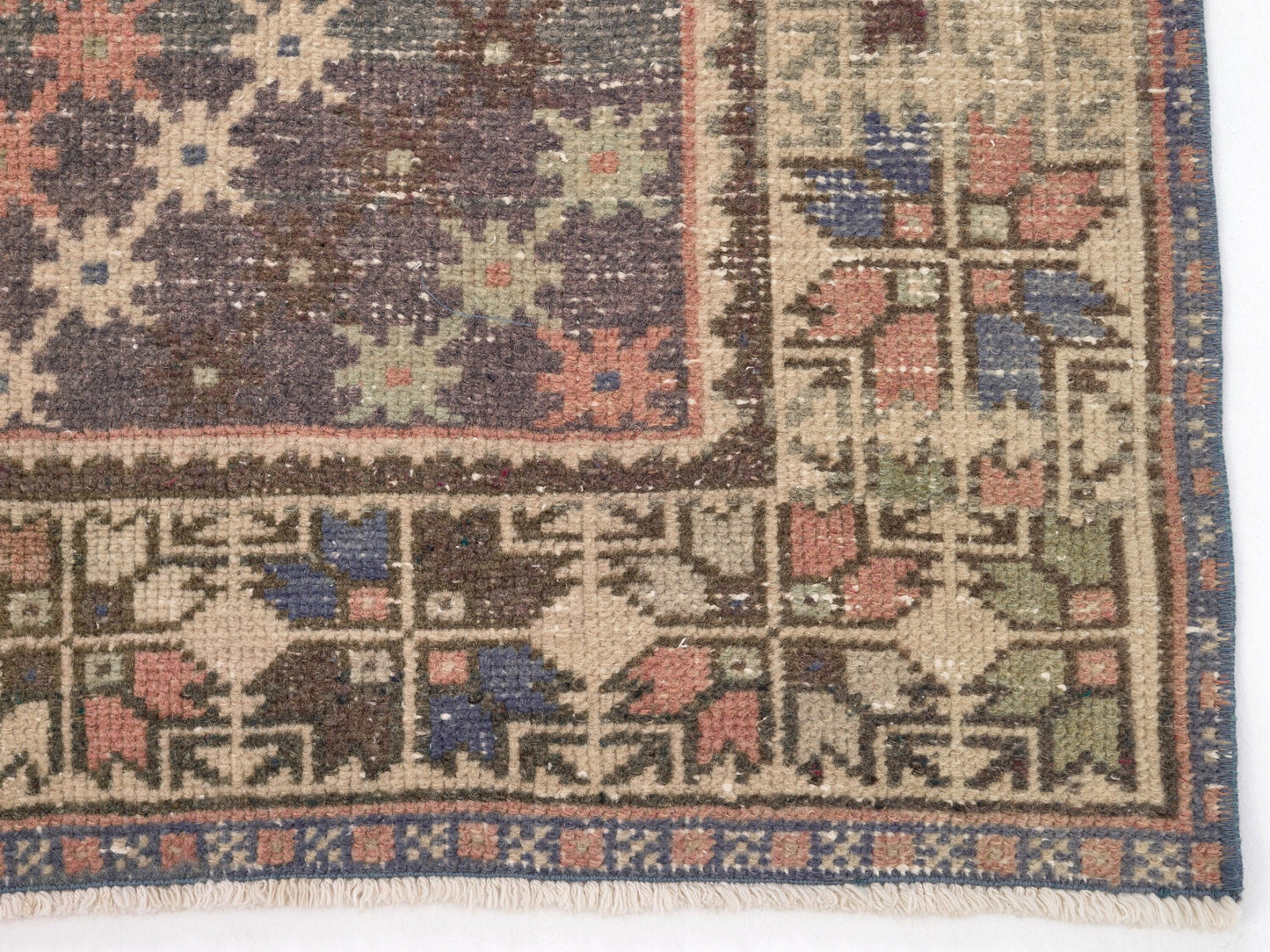 Colorful Antique Handwoven Rug , Anatolian Vintage Oushak Rug , Turkish Old Rug , 4'3x8'1 Ft , Area Rug , Neutral Rug , Traditional Rug 8911