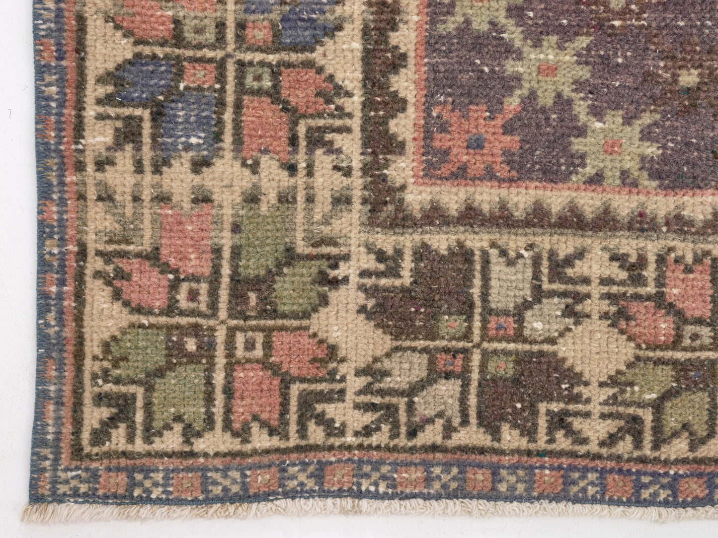 Colorful Antique Handwoven Rug , Anatolian Vintage Oushak Rug , Turkish Old Rug , 4'3x8'1 Ft , Area Rug , Neutral Rug , Traditional Rug 8911