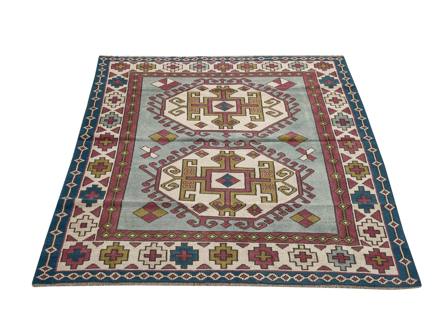 One of a kind Oushak Vintage Rug , Turkish rug, 4x6 Neutral Handmade Rug, Antique rug, Unique rug, Ethnic rug, Small Turkish Rug, 8916