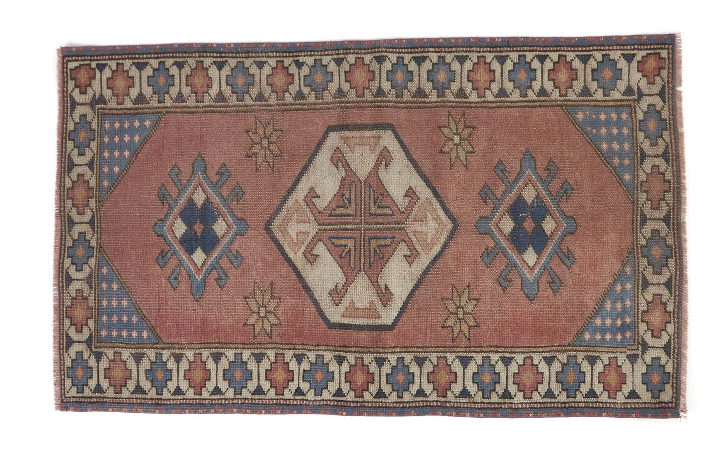 Vintage Oushak Rug , Small Turkish rug , 3x5 Area rug , Handmade Anatolian rug ,Soft rug, Antique Neutral rug, Wool rug, 8647