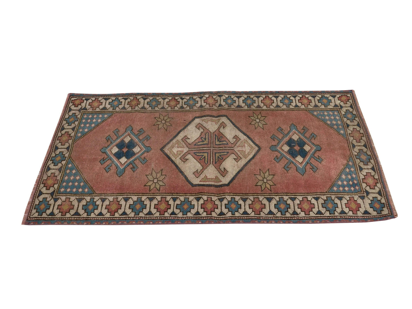 Vintage Oushak Rug , Small Turkish rug , 3x5 Area rug , Handmade Anatolian rug ,Soft rug, Antique Neutral rug, Wool rug, 8647