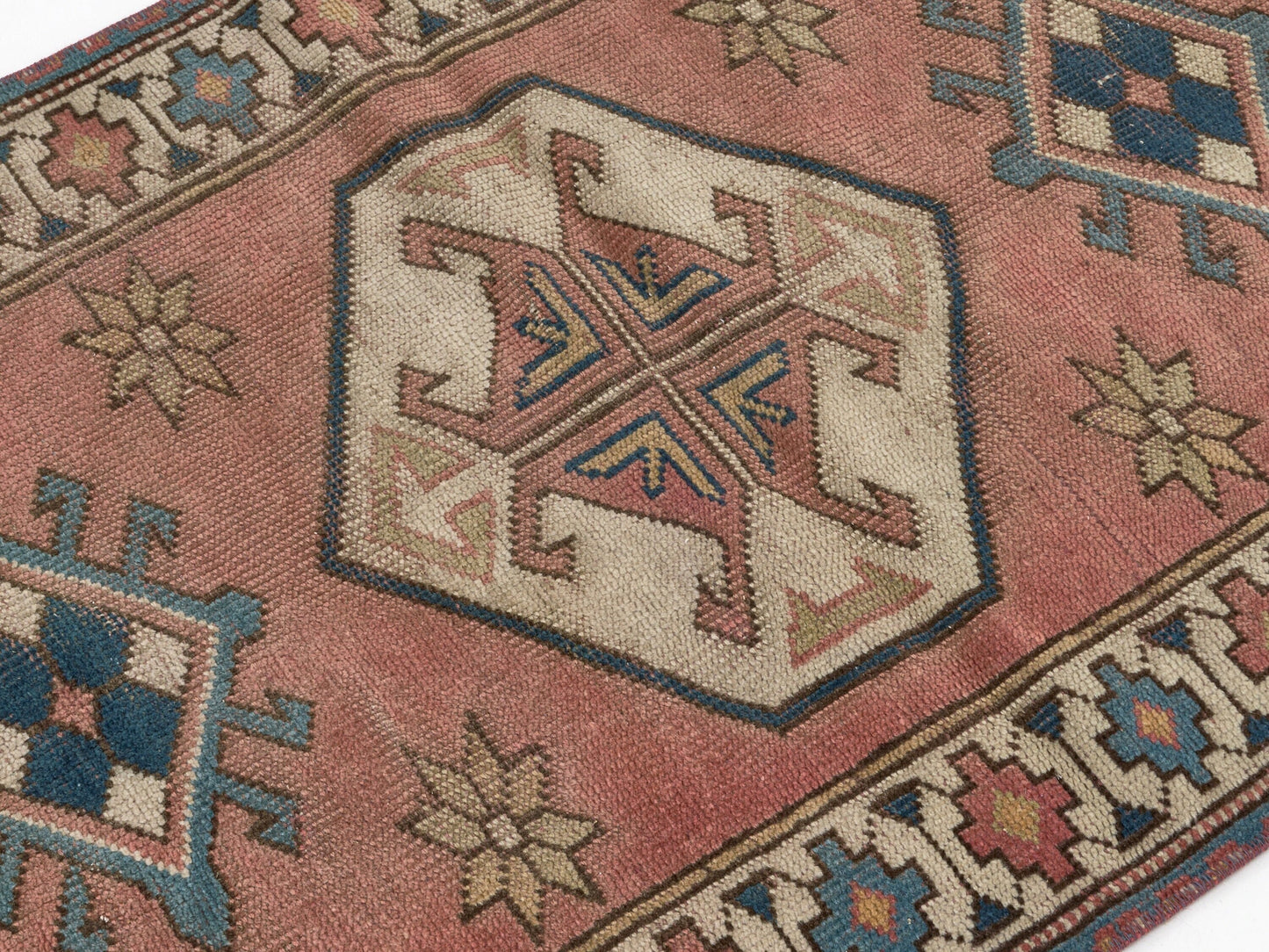 Vintage Oushak Rug , Small Turkish rug , 3x5 Area rug , Handmade Anatolian rug ,Soft rug, Antique Neutral rug, Wool rug, 8647