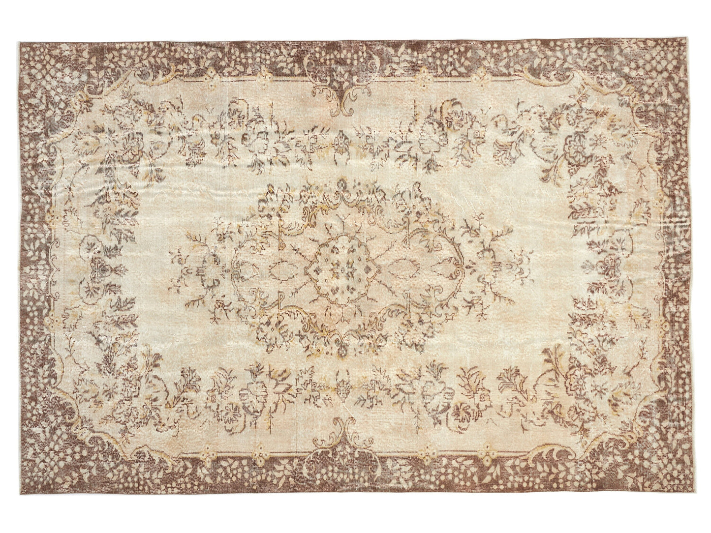 Faded Turkish rug, Area Oushak rug, Vintage rug Muted , Floral rug, Unique rug, Handmade rug, Living room, Bedroom rug,Made in Turkey, 10373