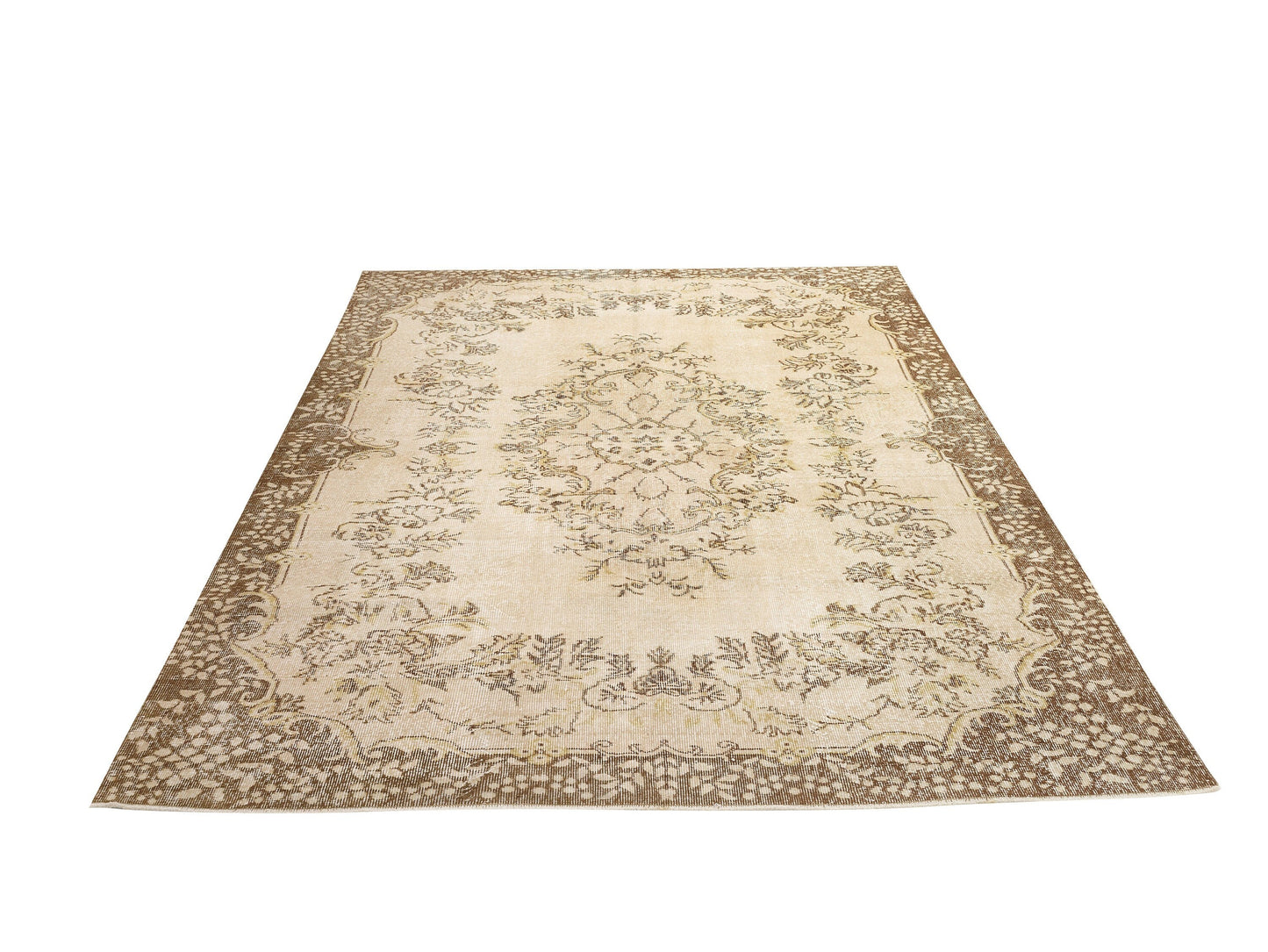Faded Turkish rug, Area Oushak rug, Vintage rug Muted , Floral rug, Unique rug, Handmade rug, Living room, Bedroom rug,Made in Turkey, 10373