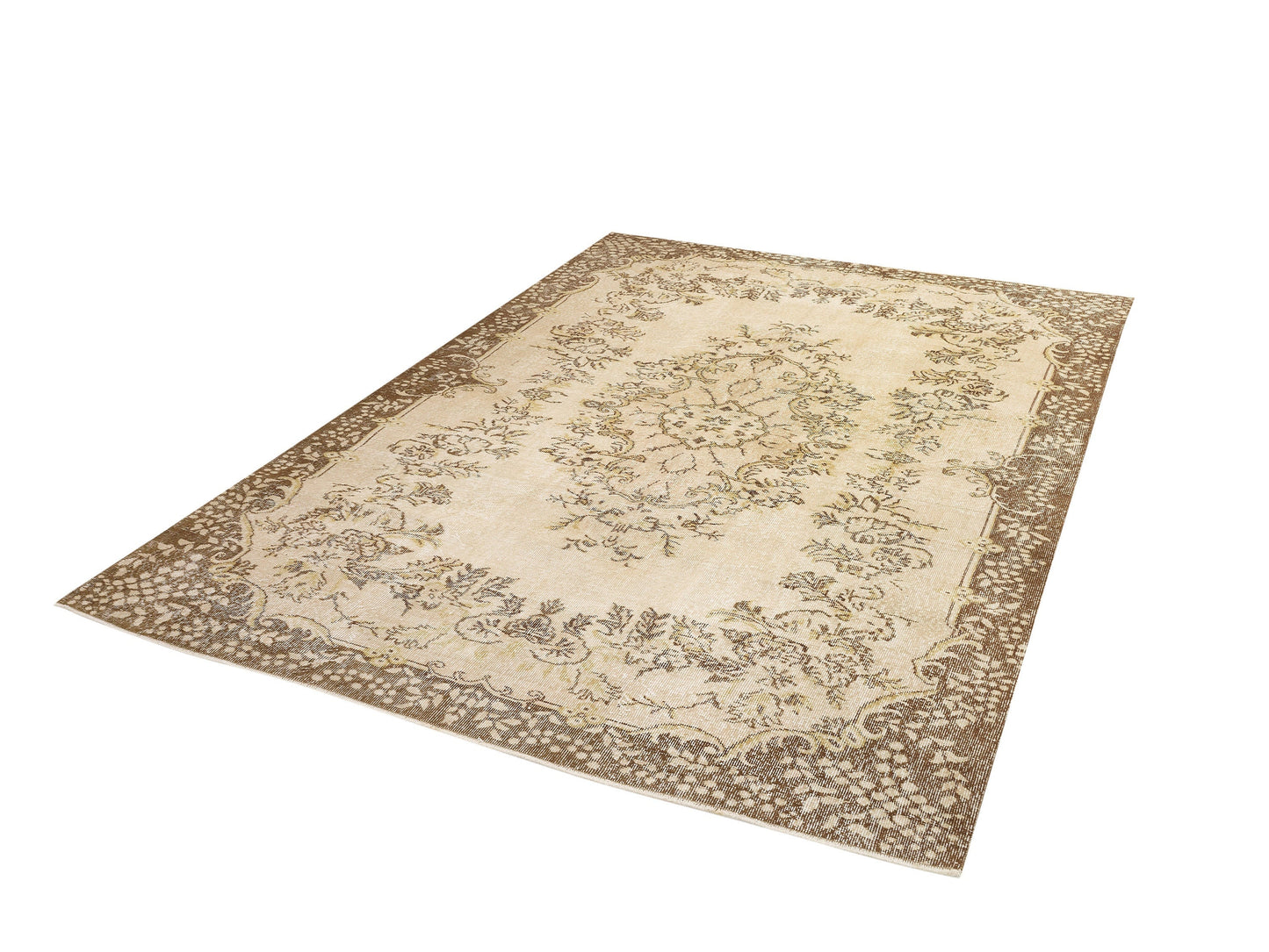 Faded Turkish rug, Area Oushak rug, Vintage rug Muted , Floral rug, Unique rug, Handmade rug, Living room, Bedroom rug,Made in Turkey, 10373