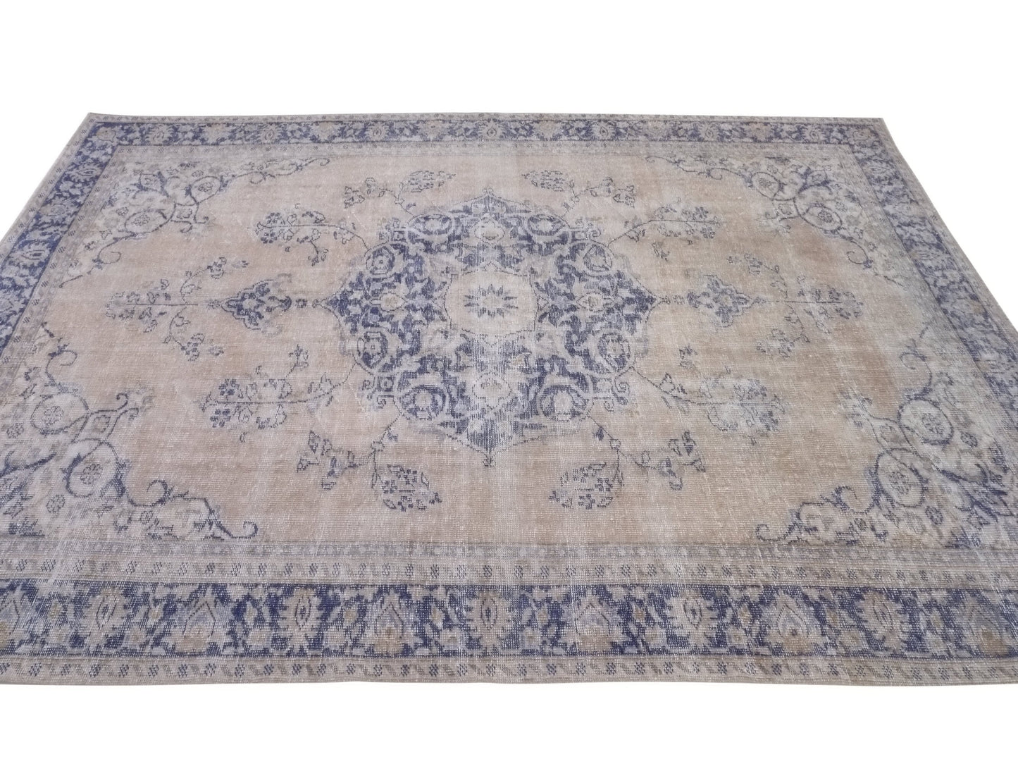 Faded Area Rug, Turkish Carpet rug, Vintage Oushak Rug, Neutral Rug, 7x10 Rug, Scandinavian Decor, Living room, One of a kind, RUG, 10334