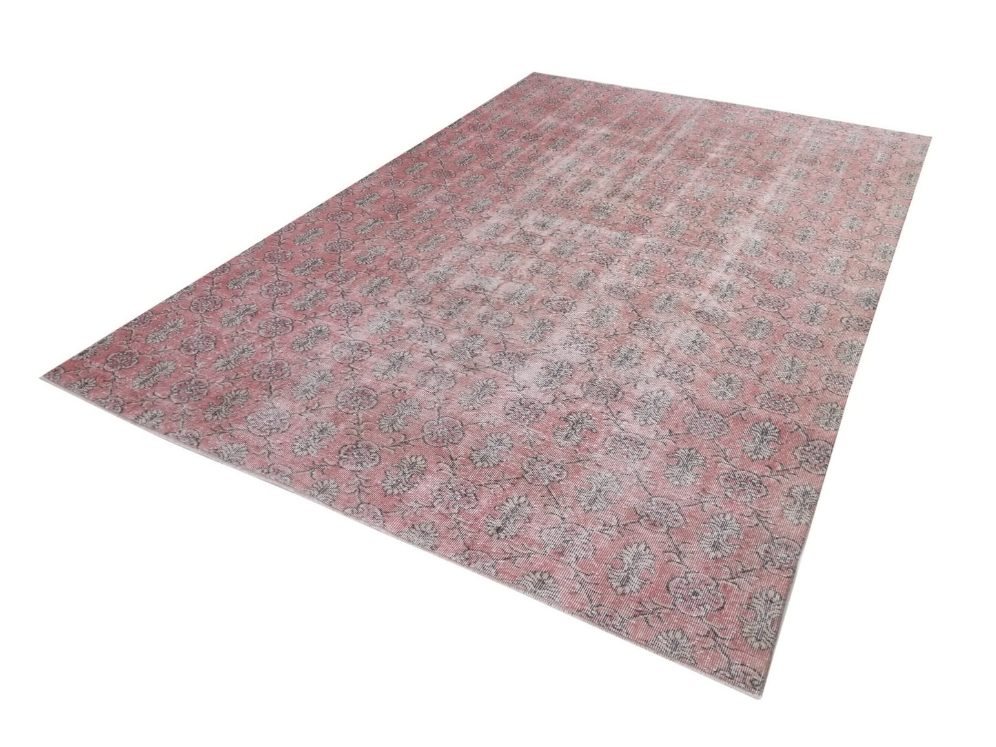 Rug 7x10 Muted Vintage Rug Unique Oushak Rug Art Deco Turkish rug Wool Handmade Rug Bedroom rug Bohemian rug Large rug Pink Rug 10312