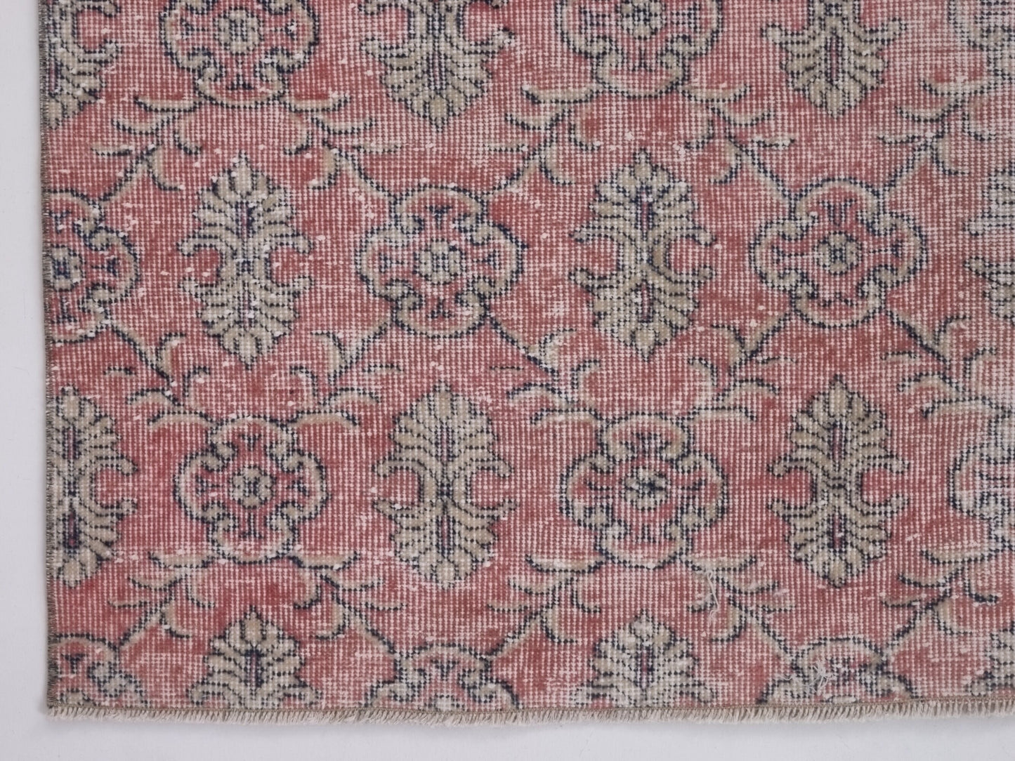 Rug 7x10 Muted Vintage Rug Unique Oushak Rug Art Deco Turkish rug Wool Handmade Rug Bedroom rug Bohemian rug Large rug Pink Rug 10312