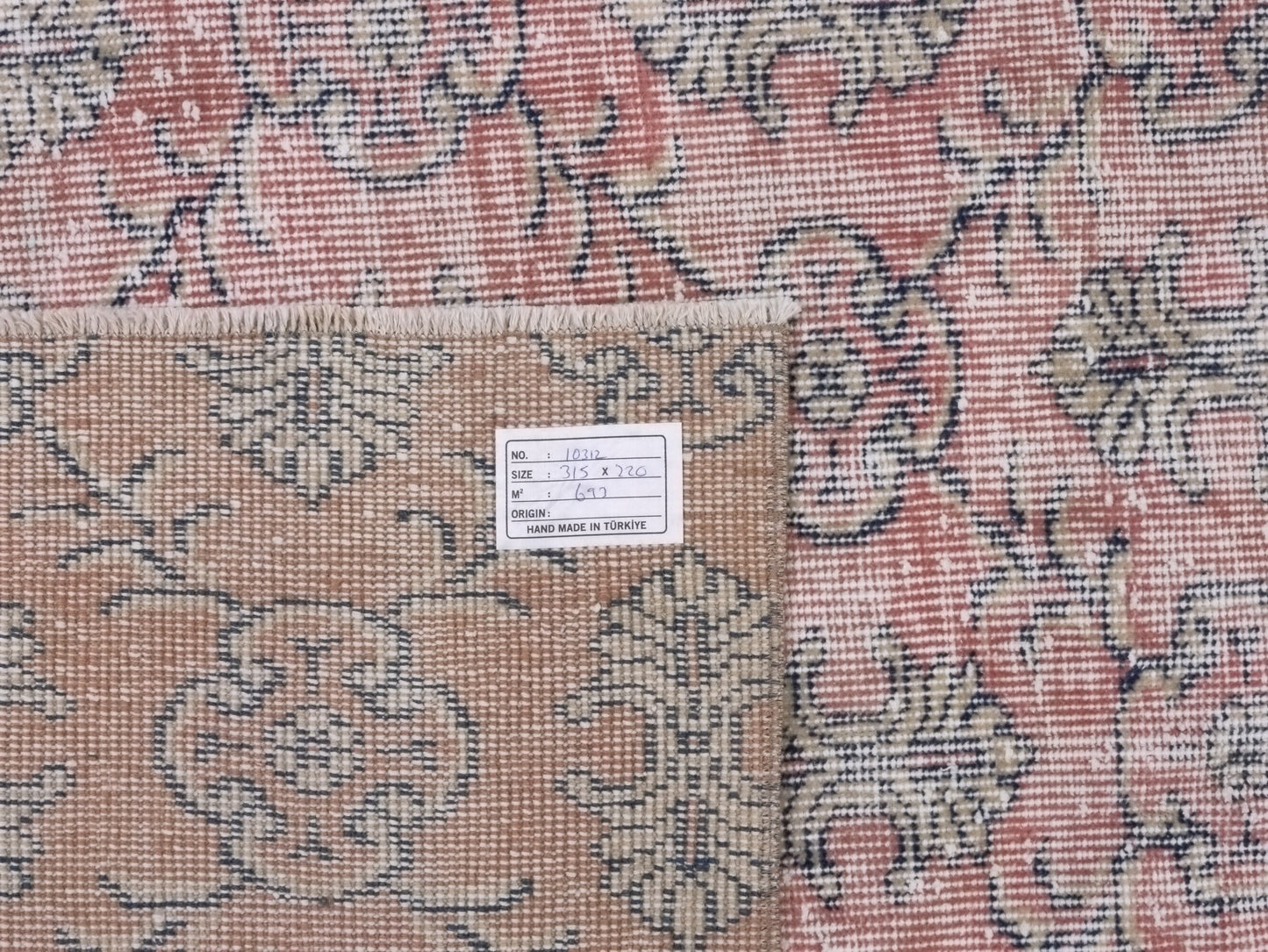 Rug 7x10 Muted Vintage Rug Unique Oushak Rug Art Deco Turkish rug Wool Handmade Rug Bedroom rug Bohemian rug Large rug Pink Rug 10312