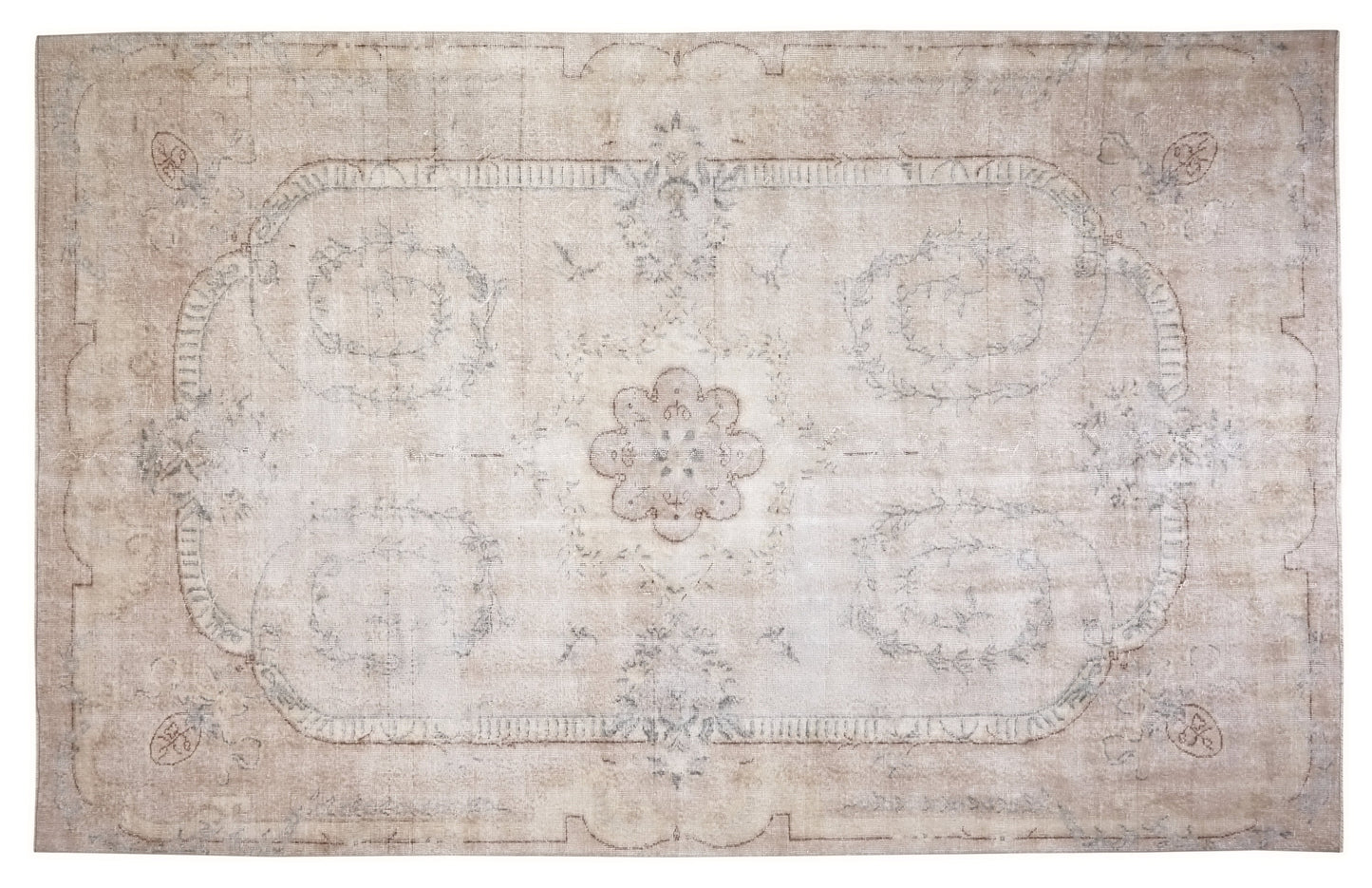 7x11 Beige rug, Turkish rug, Faded rug, Neutral Oushak rug, Vintage Area rug, Handmade Rug, One of a kind Carpet rug, Area rug 7x11, 10220