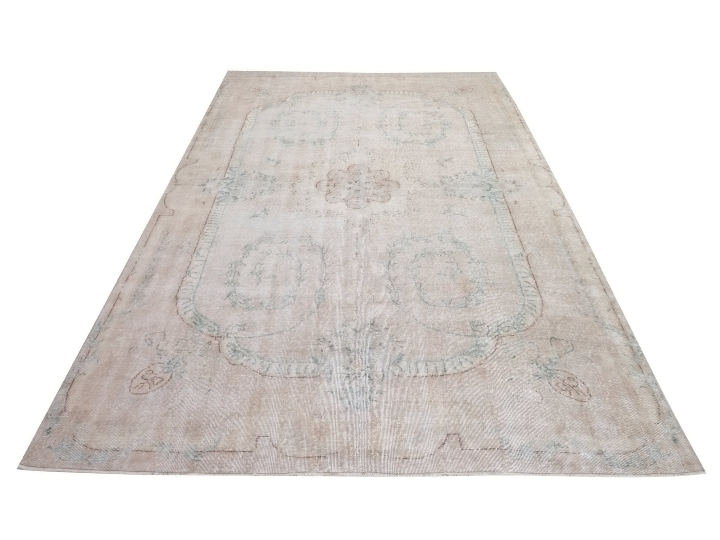 7x11 Beige rug, Turkish rug, Faded rug, Neutral Oushak rug, Vintage Area rug, Handmade Rug, One of a kind Carpet rug, Area rug 7x11, 10220