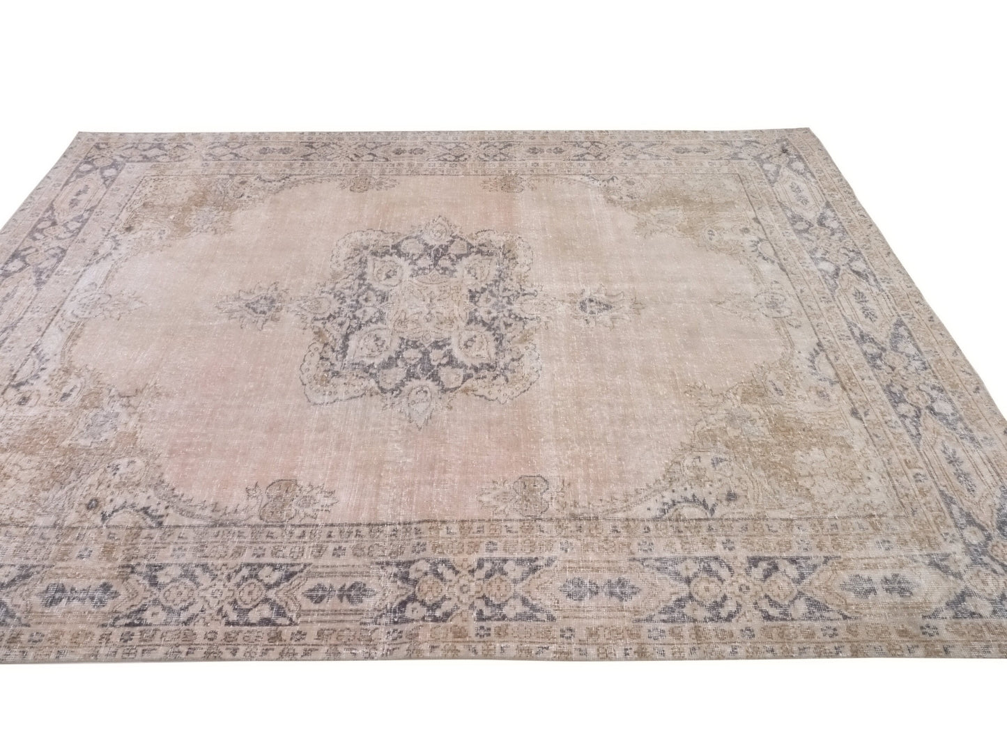 7x10 Pink rug, Turkish rug, Faded rug, Neutral Oushak rug, Vintage Area rug, Handmade Rug, One of a kind Carpet rug, Area rug 7x10, 10295