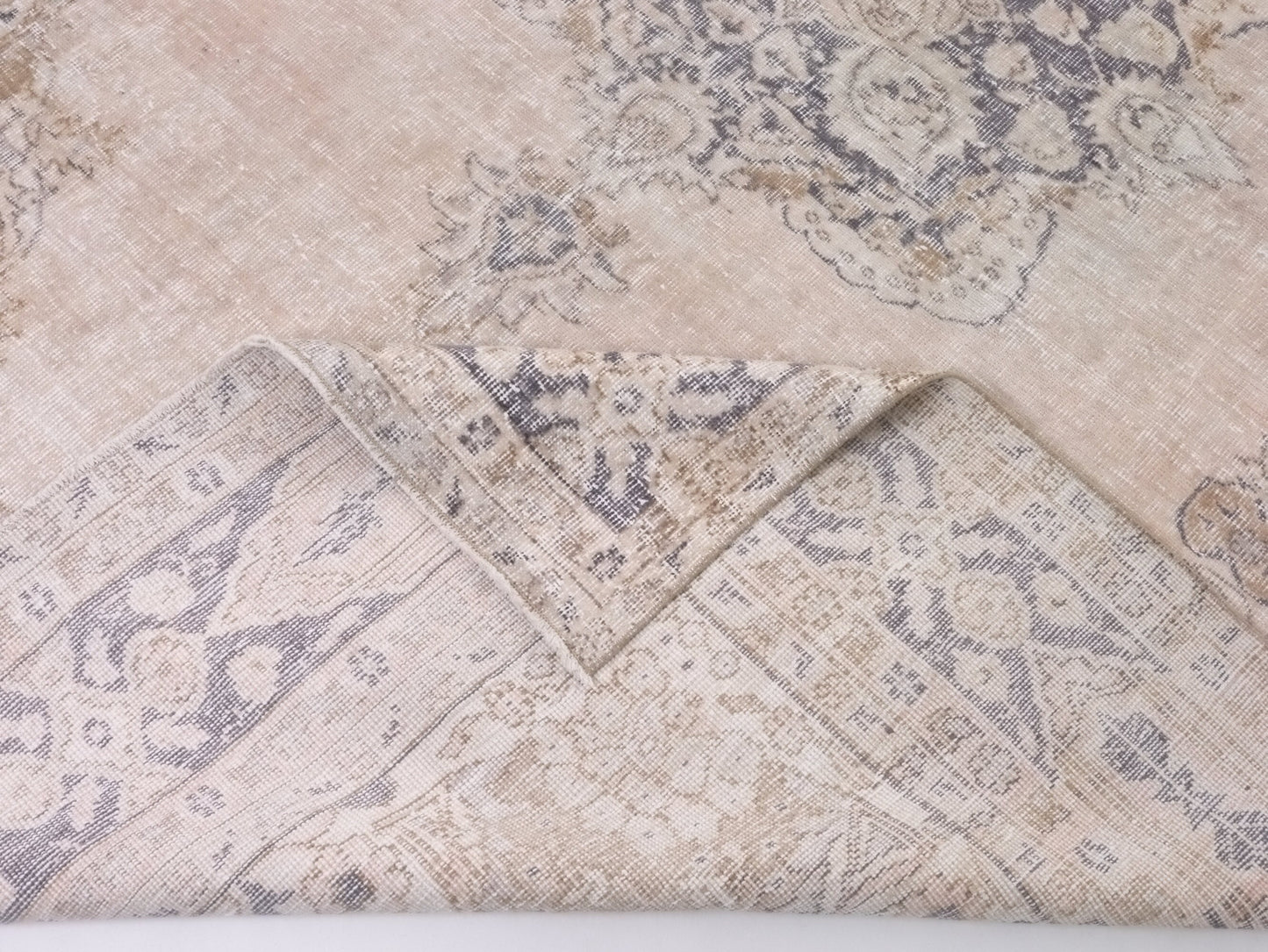 7x10 Pink rug, Turkish rug, Faded rug, Neutral Oushak rug, Vintage Area rug, Handmade Rug, One of a kind Carpet rug, Area rug 7x10, 10295