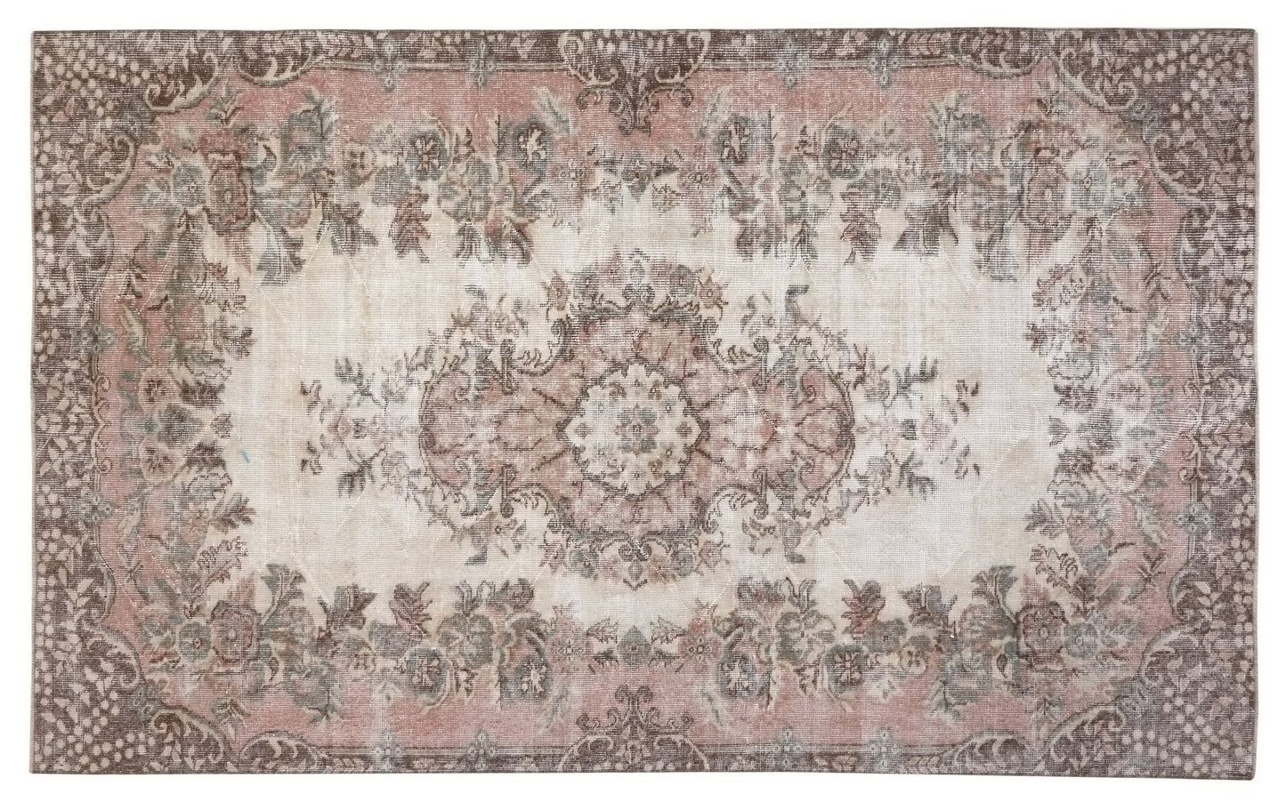 Turkish Oushak Area Vintage Carpet Rug 5x8, Beige Handmade Wool Floral rug, Rug for Living room Made in Anatolia Gift for Mother Days, 10244