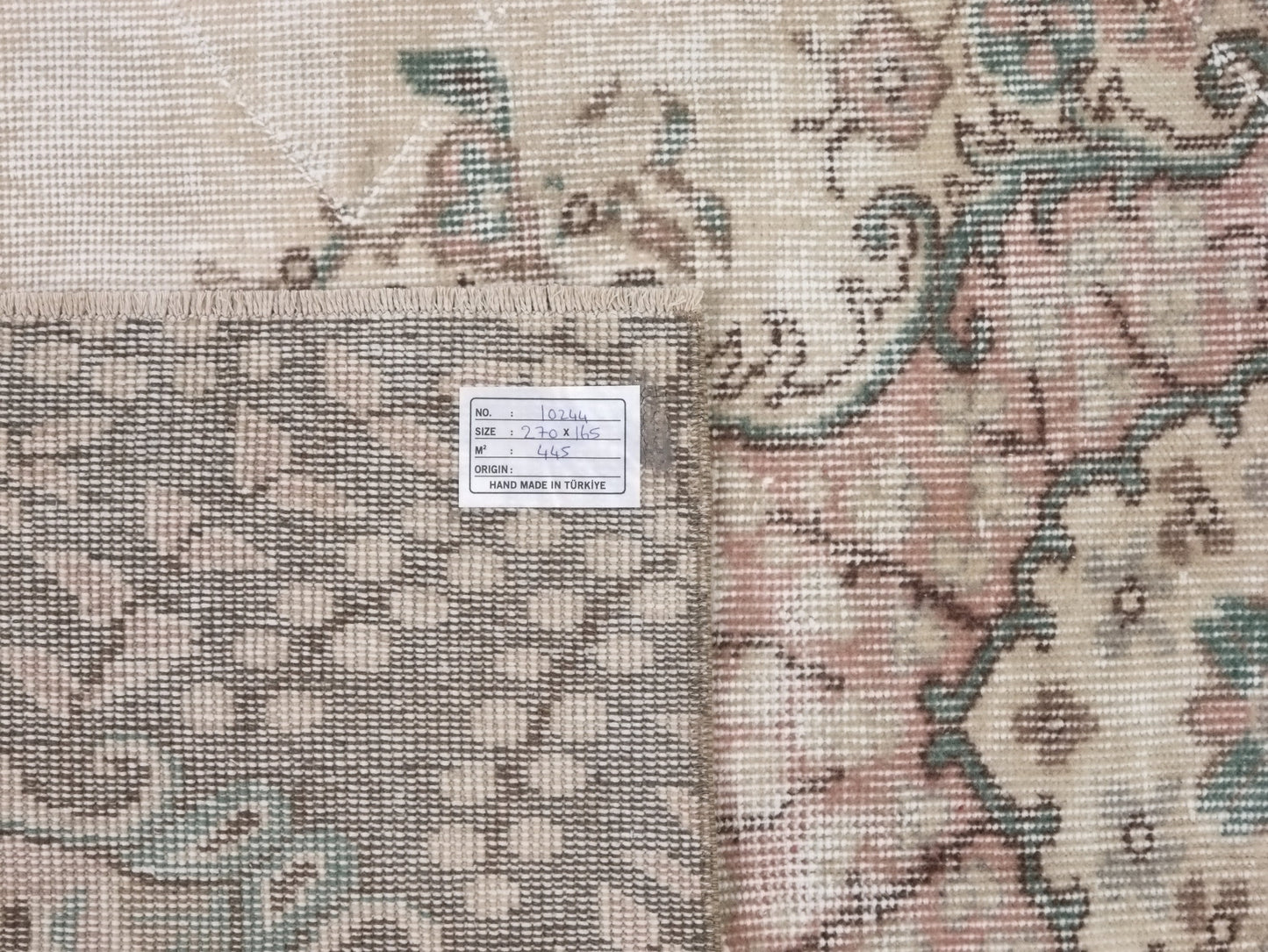 Turkish Oushak Area Vintage Carpet Rug 5x8, Beige Handmade Wool Floral rug, Rug for Living room Made in Anatolia Gift for Mother Days, 10244